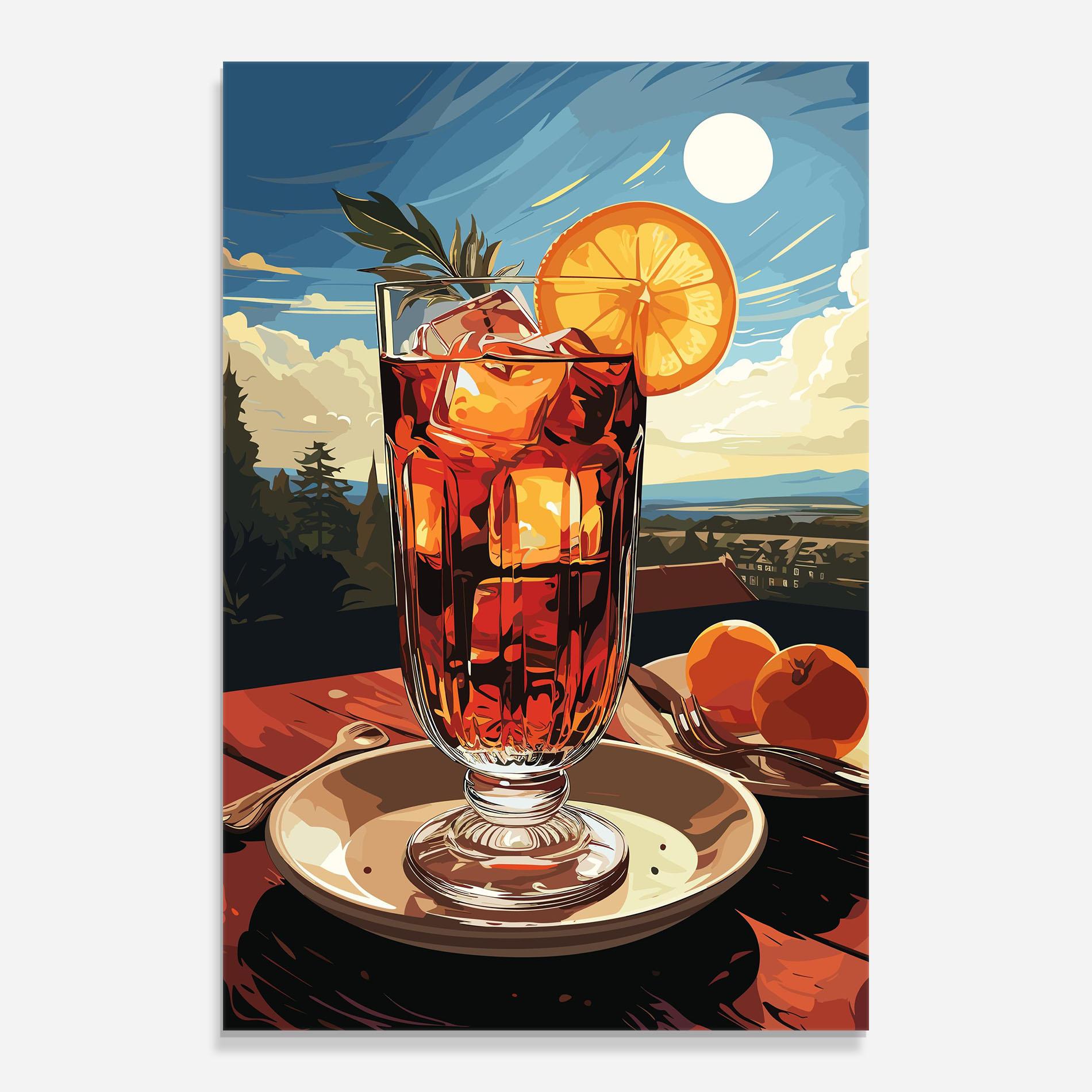 Glasbild Cocktail Orange mockup 0
