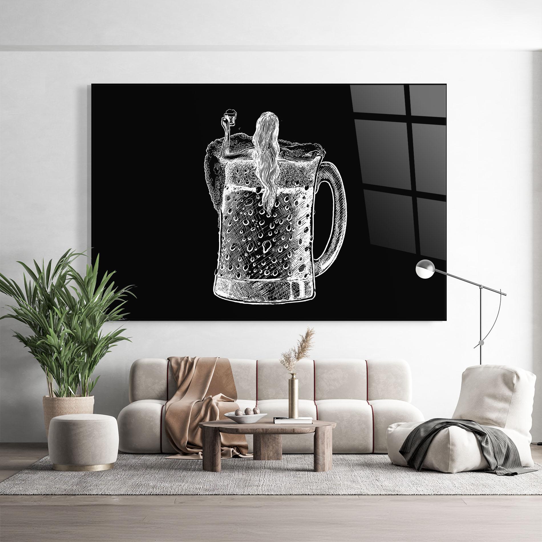 Glasbild Beer Woman mockup 9