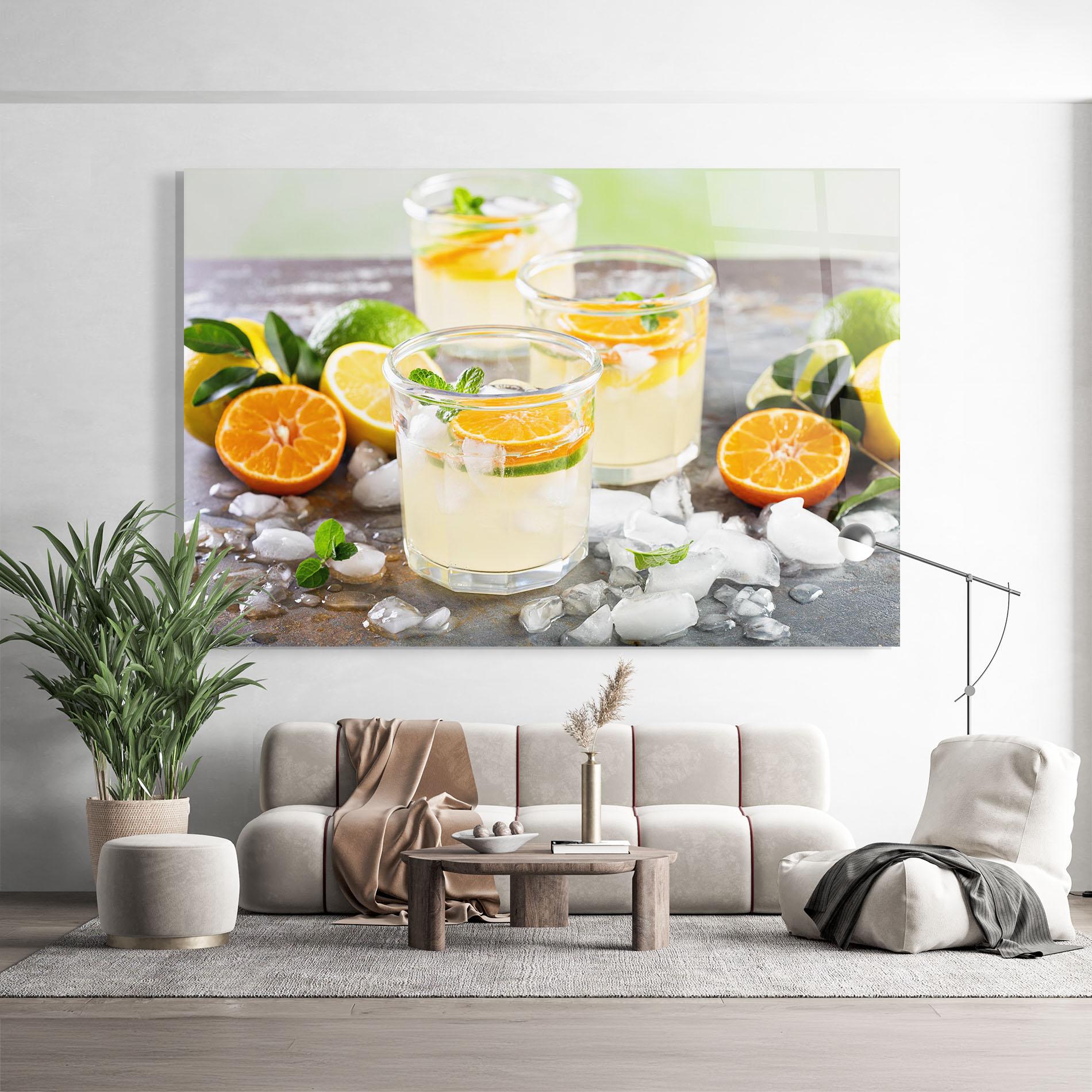 Glasbild Citrus Fruit Lemonade mockup 9