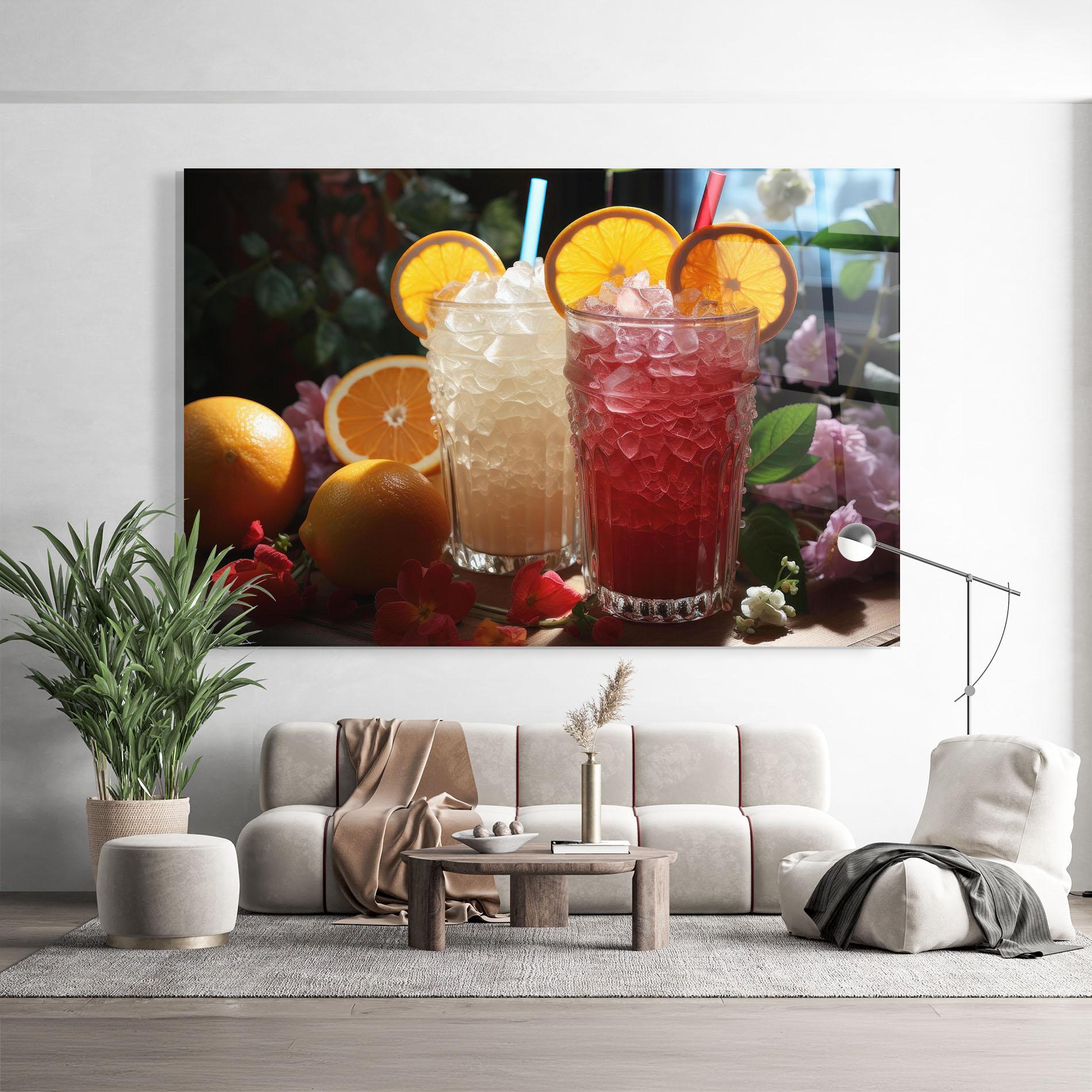 Glasbild Citrus Smoothie Drink mockup 9