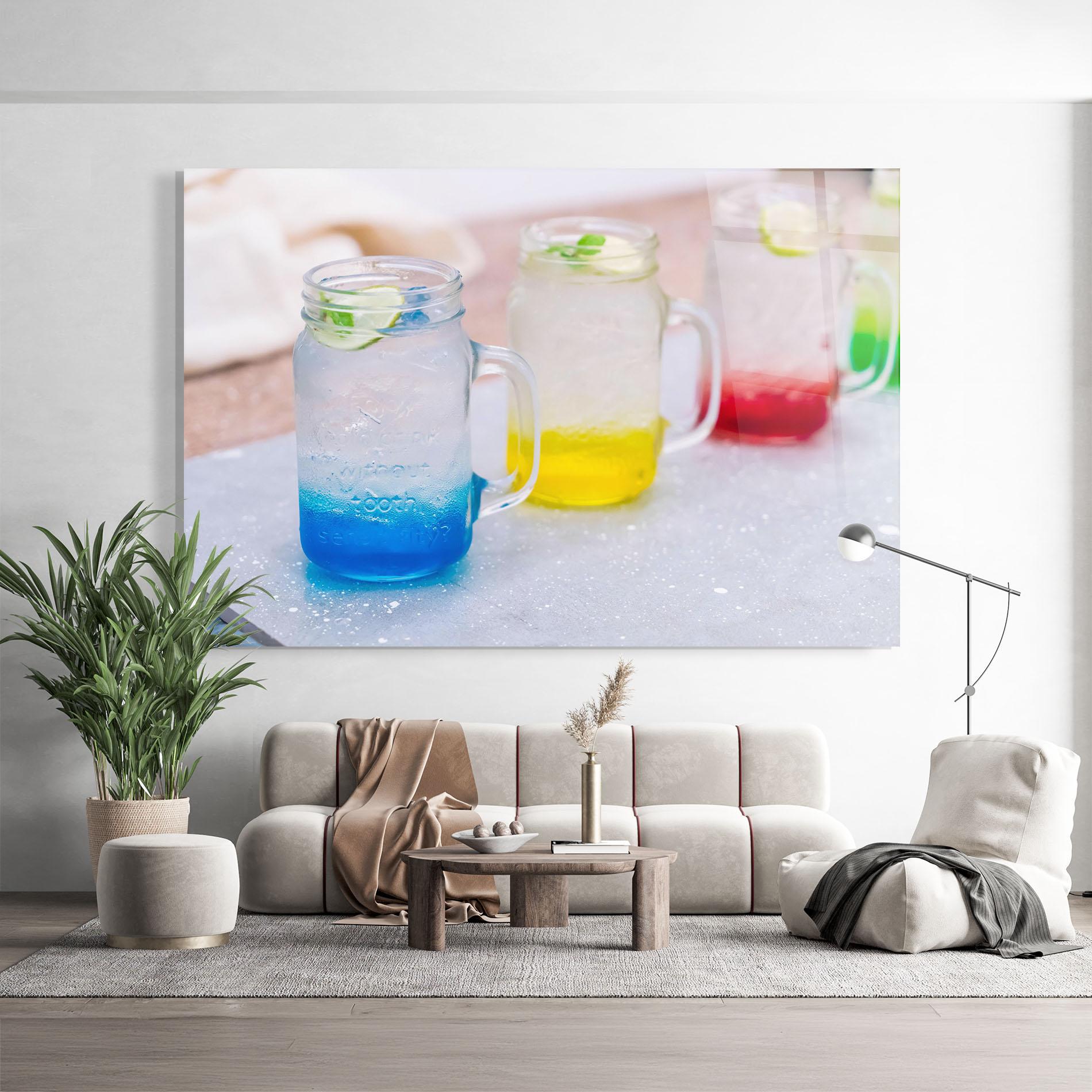 Glasbild Colorful Italian Soda mockup 9