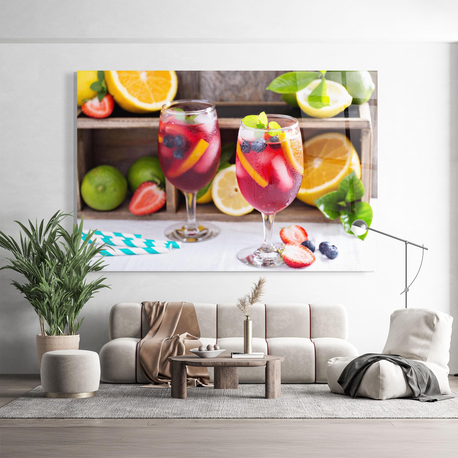 Glasbild Colorful Summer Drink mockup 9