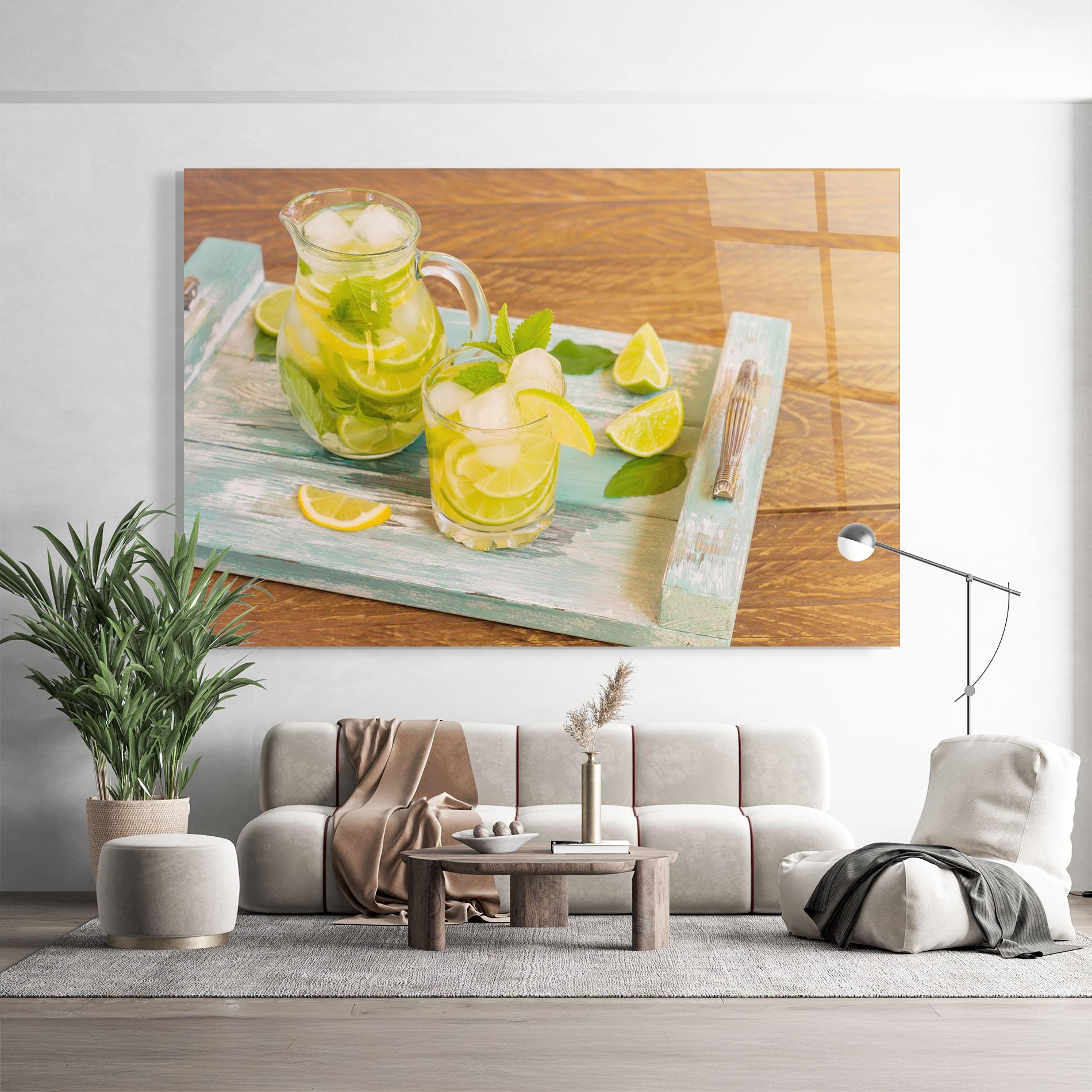 Glasbild Fresh Cold Lemonade mockup 9