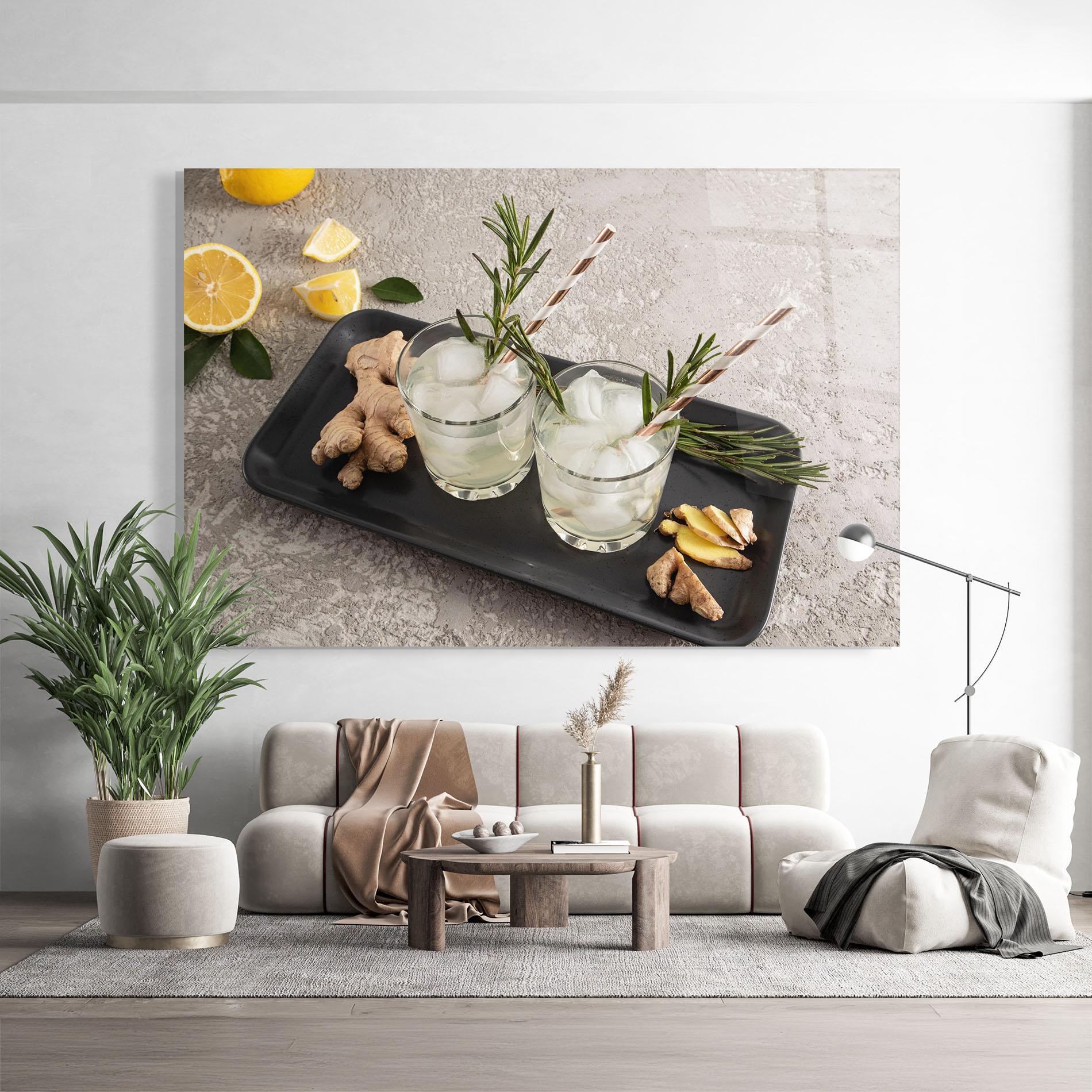 Glasbild Ginger Lemonade Drink mockup 9