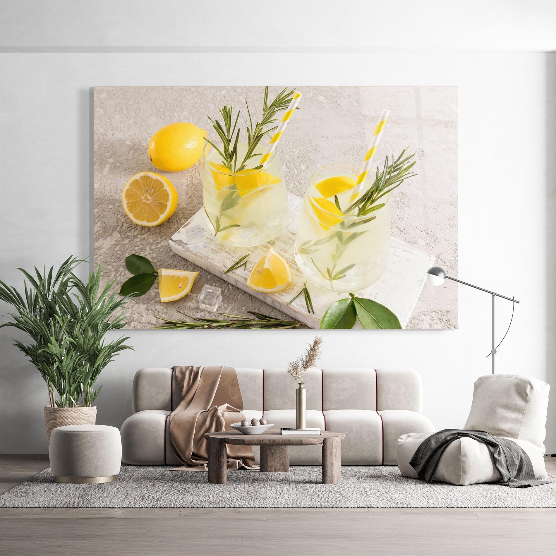 Glasbild Homemade Rosemary Drink mockup 9