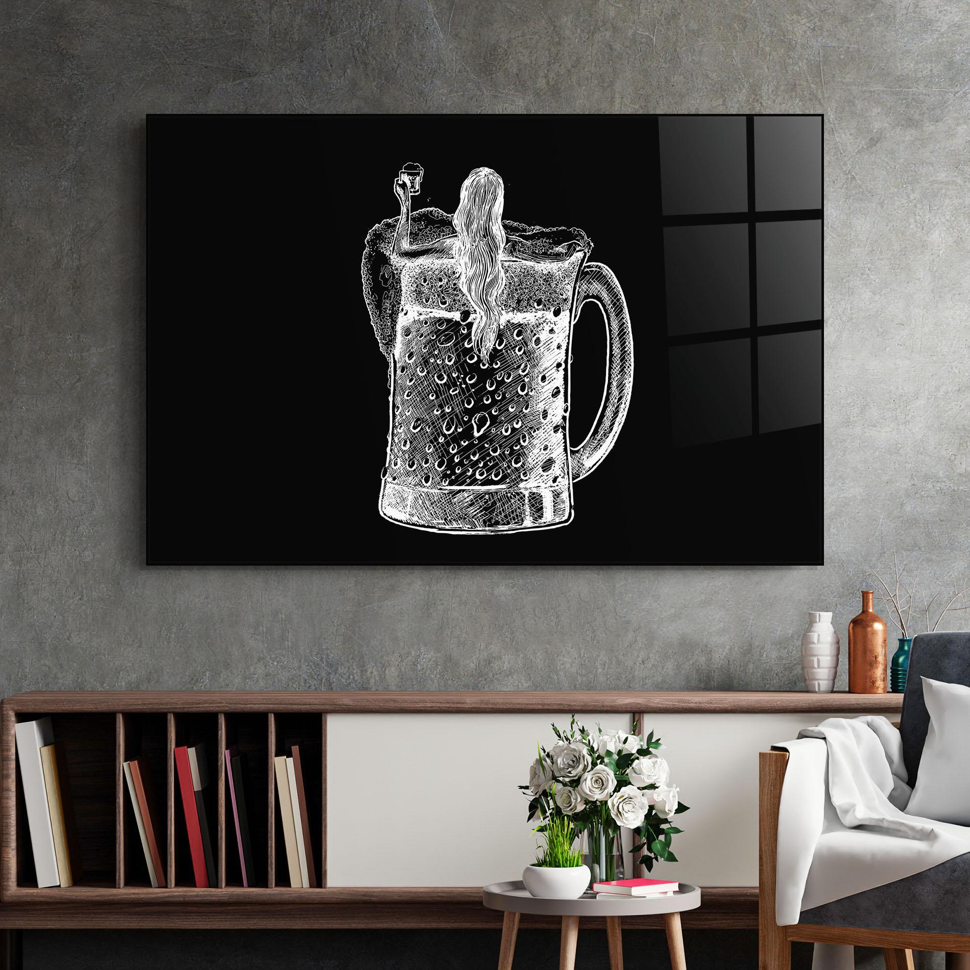 Glasbild Beer Woman mockup 2