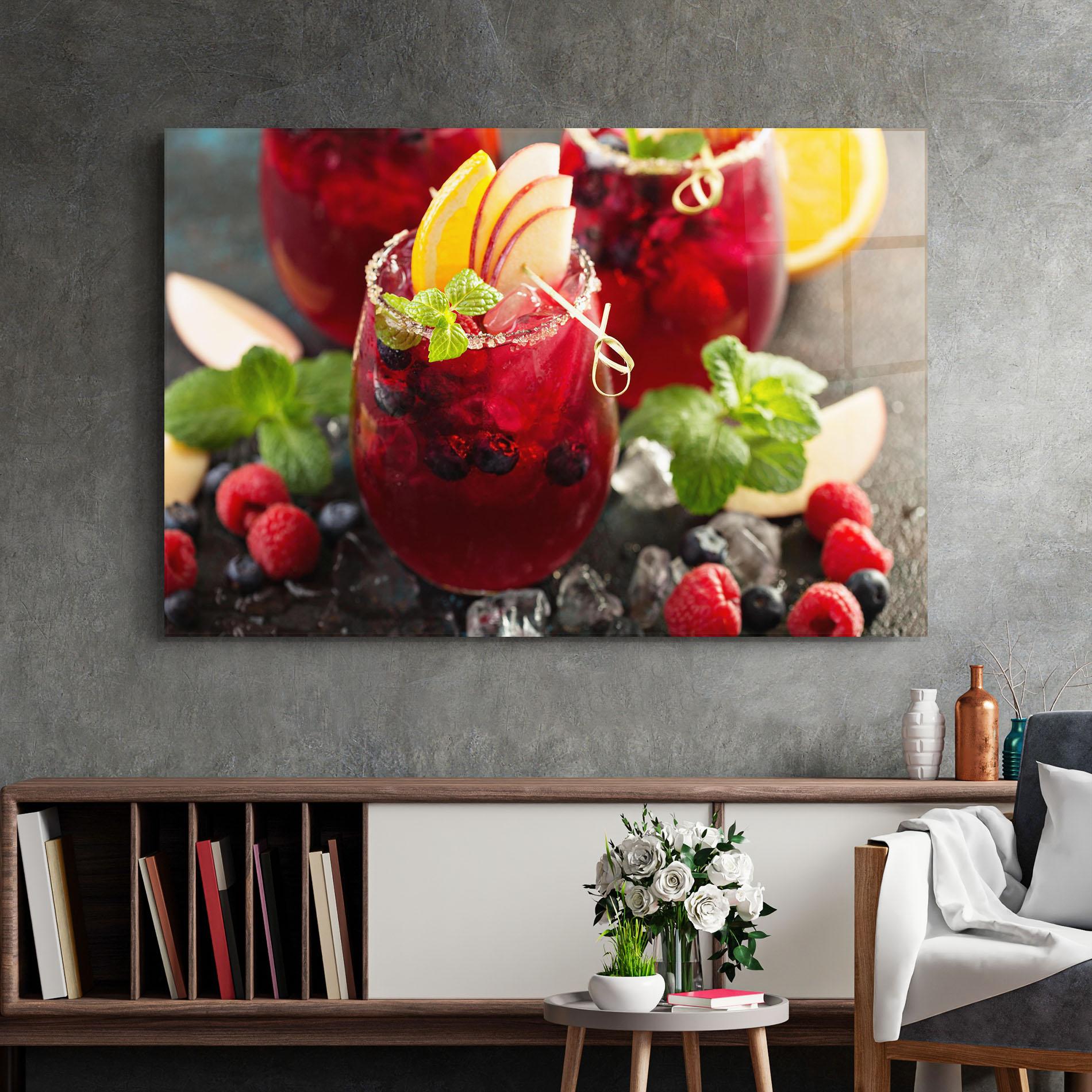Glasbild Berry Drink mockup 2
