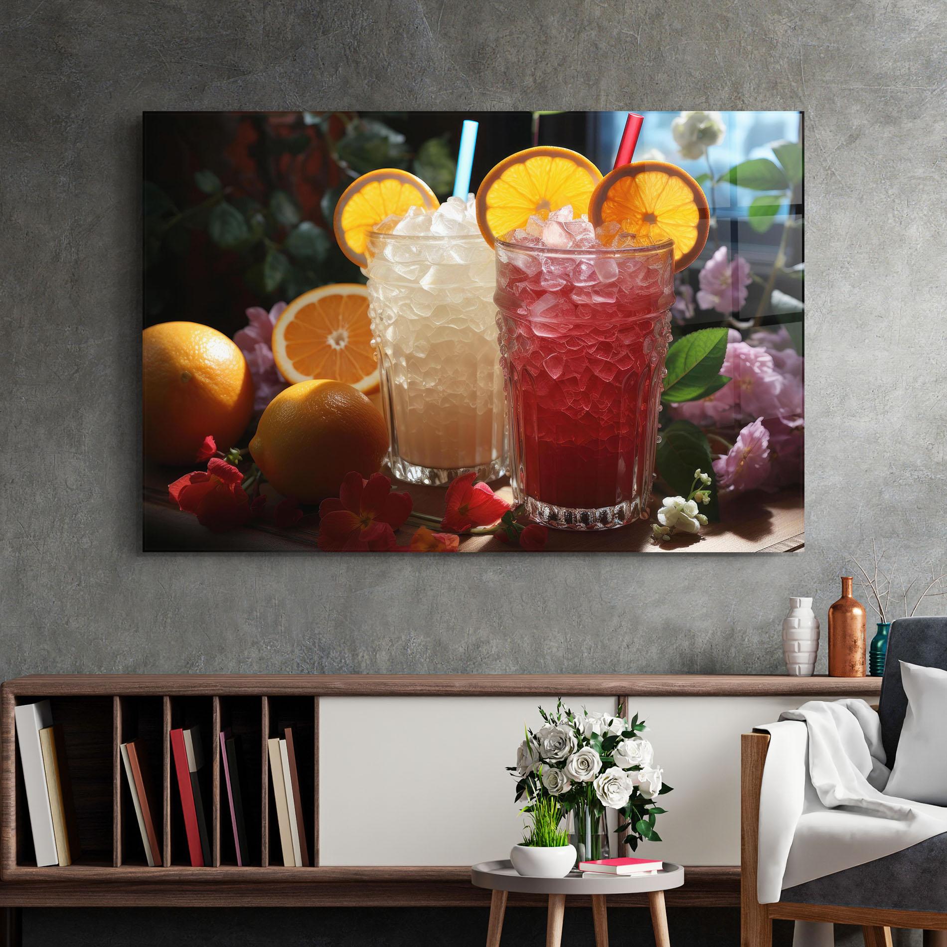 Glasbild Citrus Smoothie Drink mockup 2