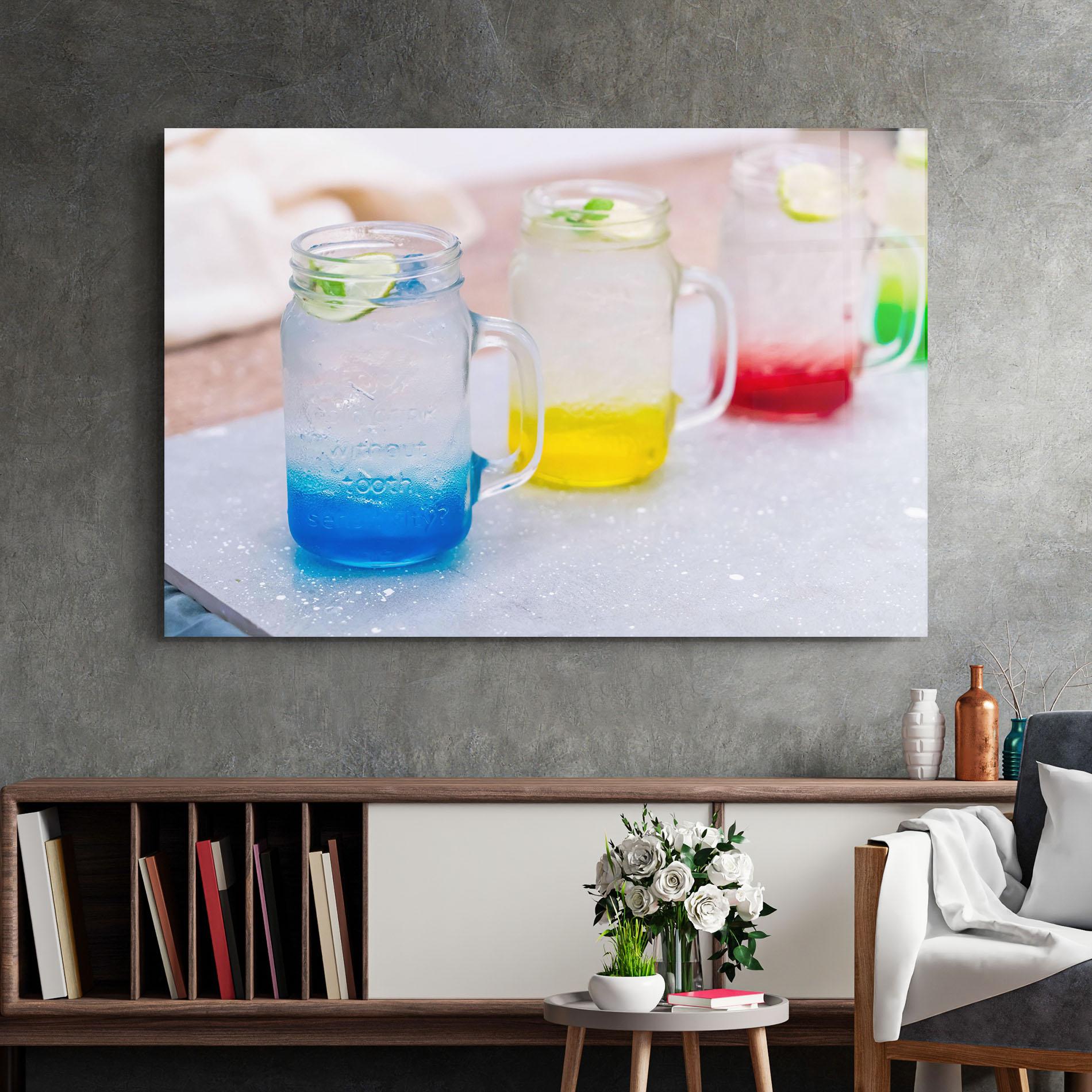 Glasbild Colorful Italian Soda mockup 2