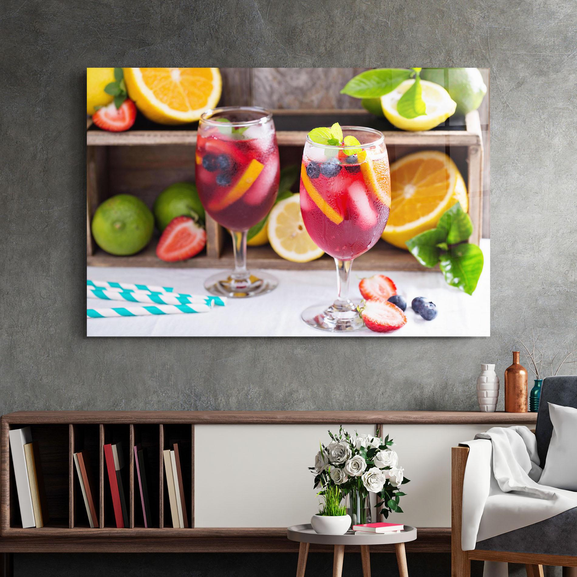 Glasbild Colorful Summer Drink mockup 2