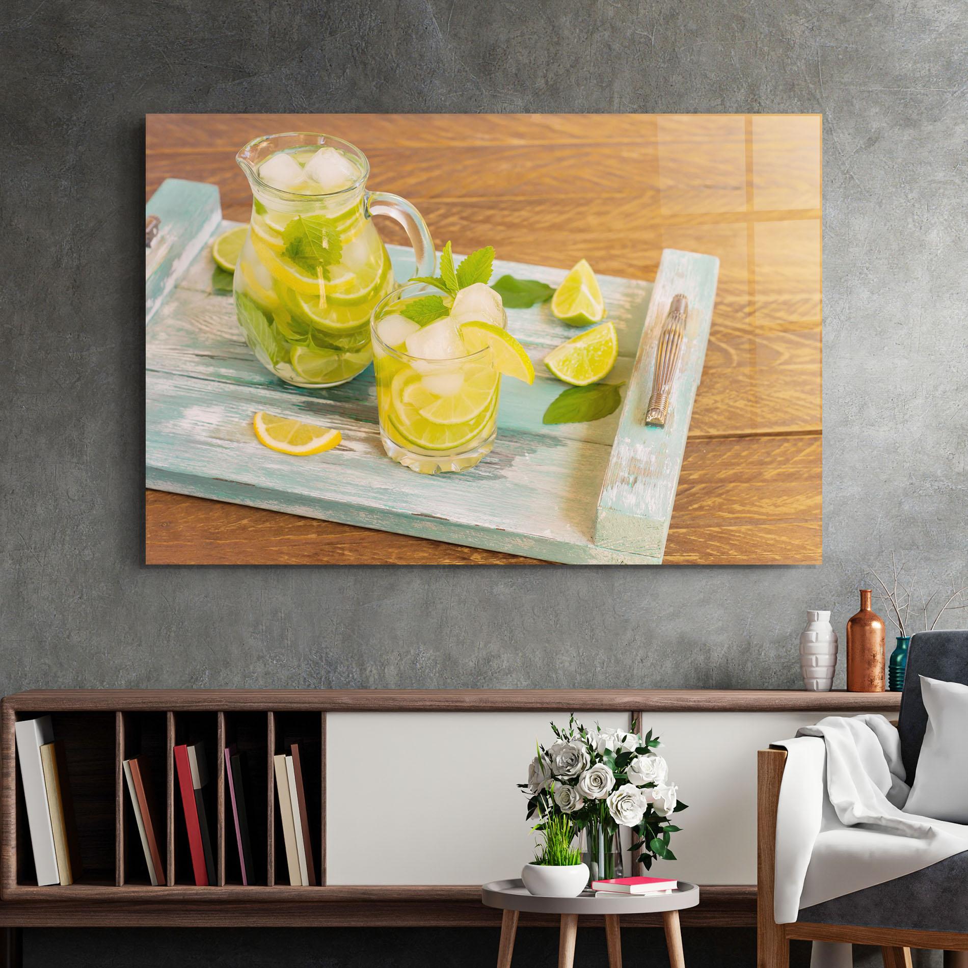 Glasbild Fresh Cold Lemonade mockup 2
