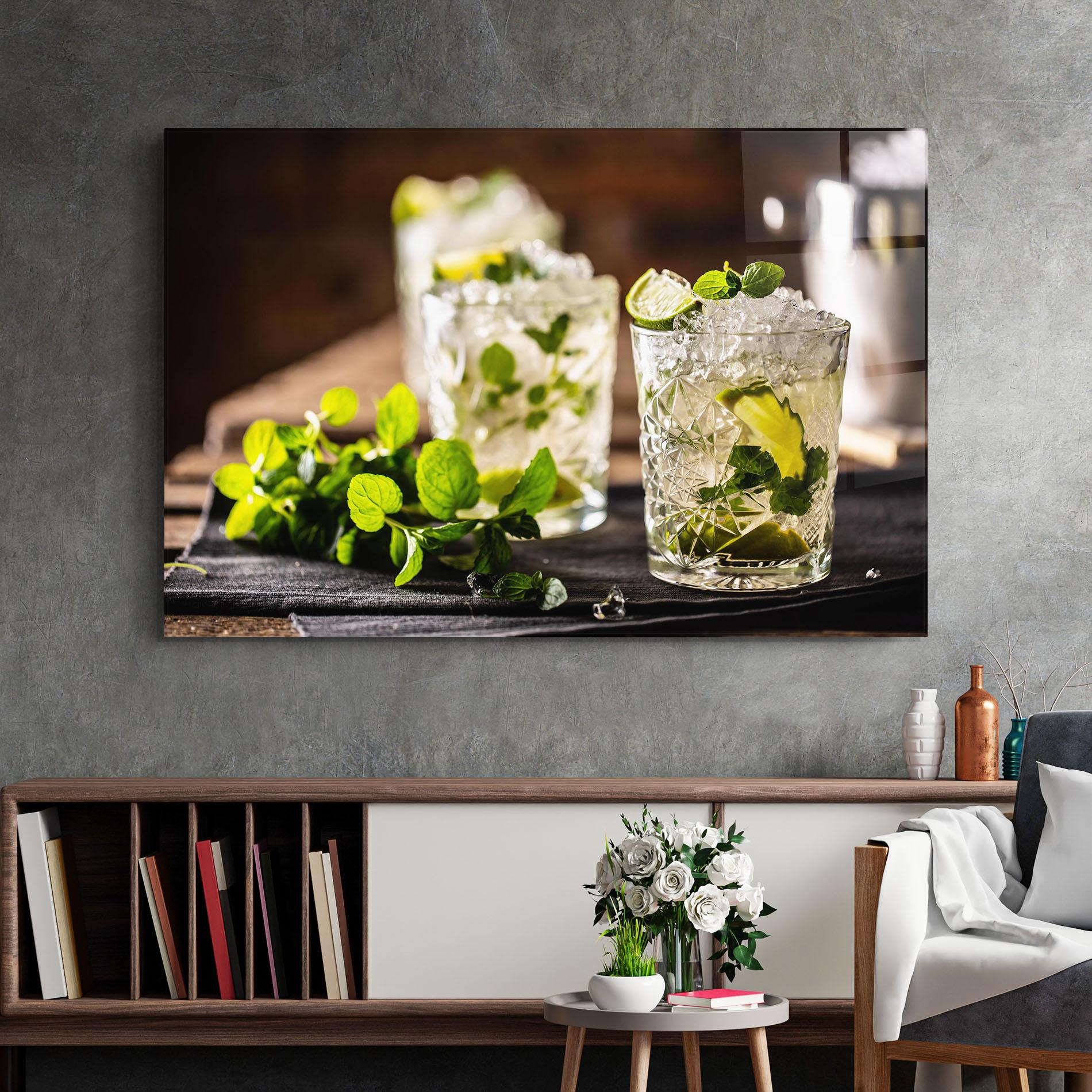 Glasbild Fresh Mint Lime mockup 2