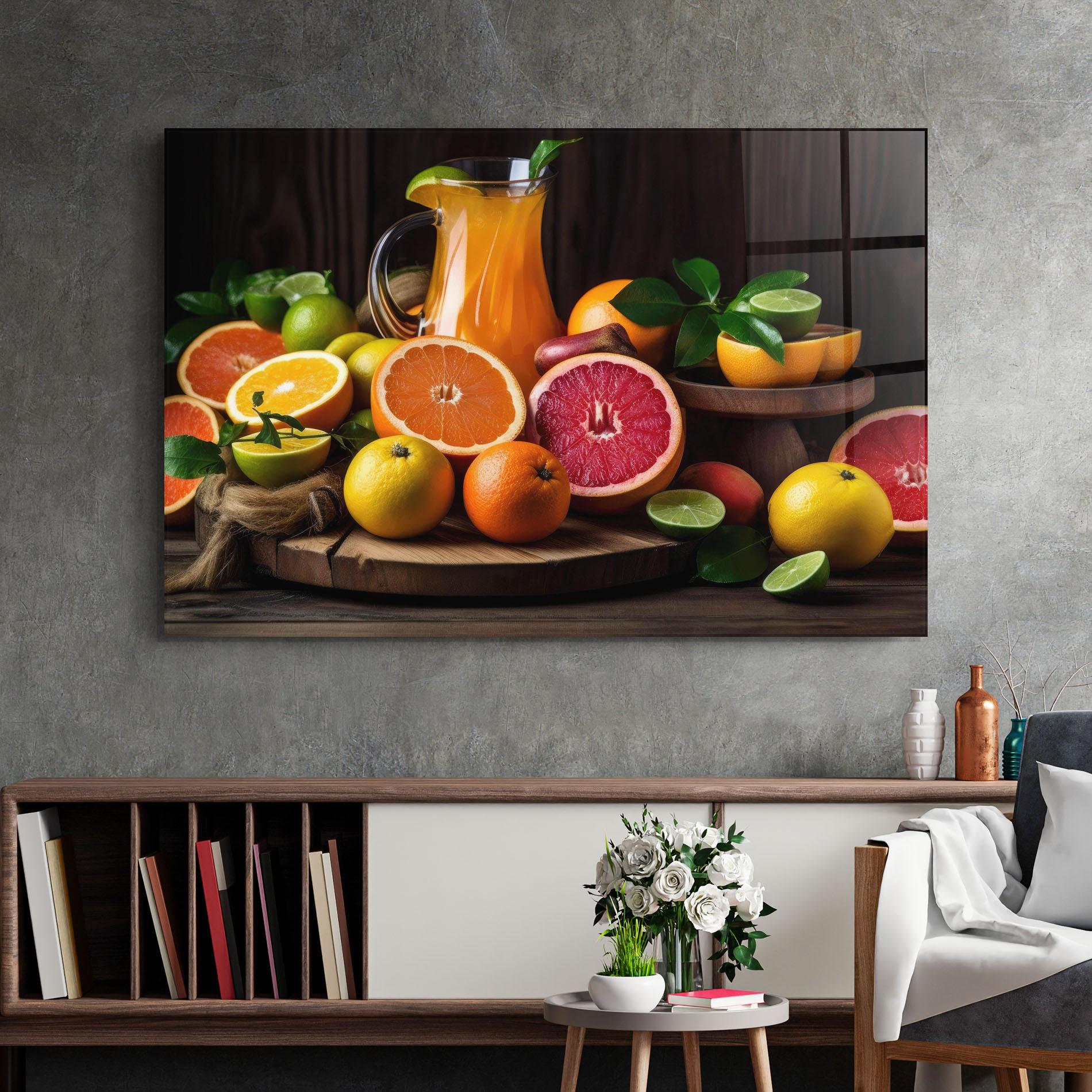 Glasbild Glass Of Orange Juice mockup 2