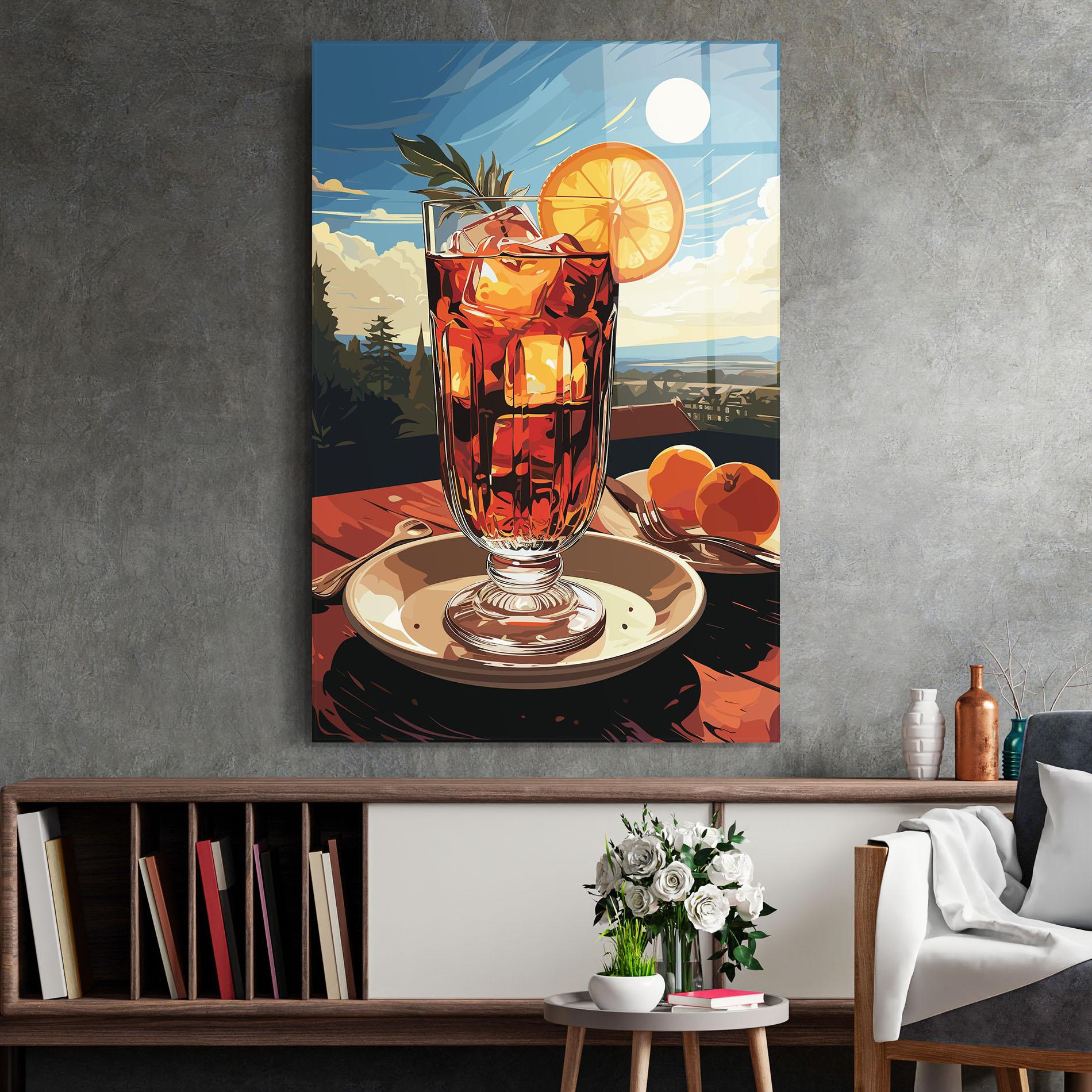 Glasbild Cocktail Orange mockup 2