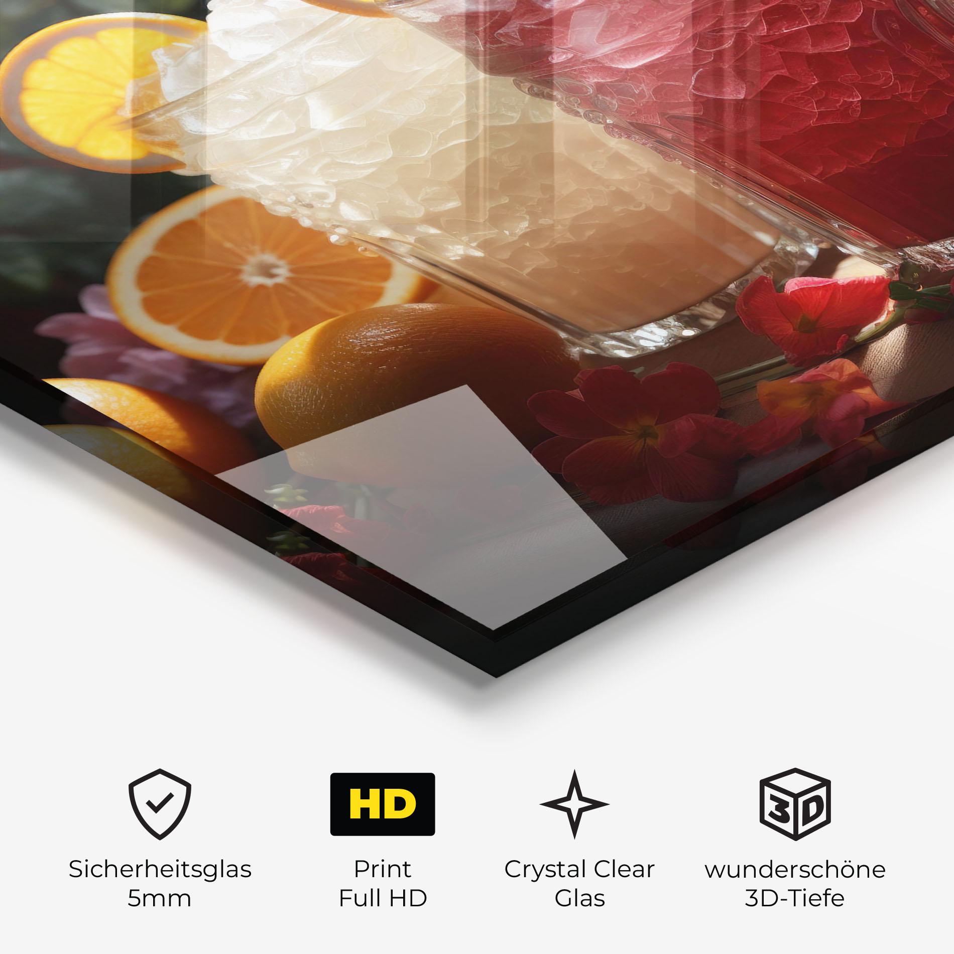 Glasbild Citrus Smoothie Drink mockup 3