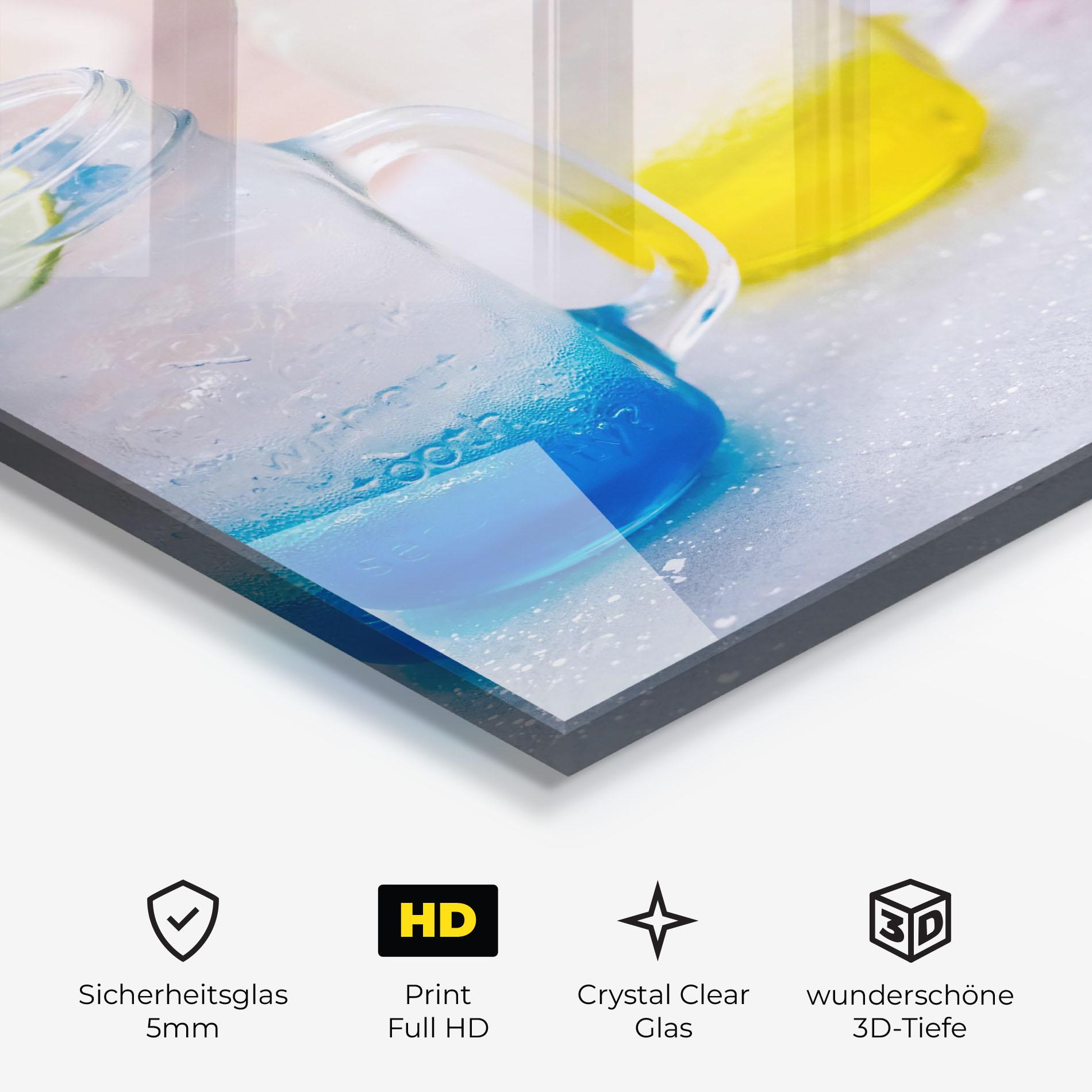 Glasbild Colorful Italian Soda mockup 3