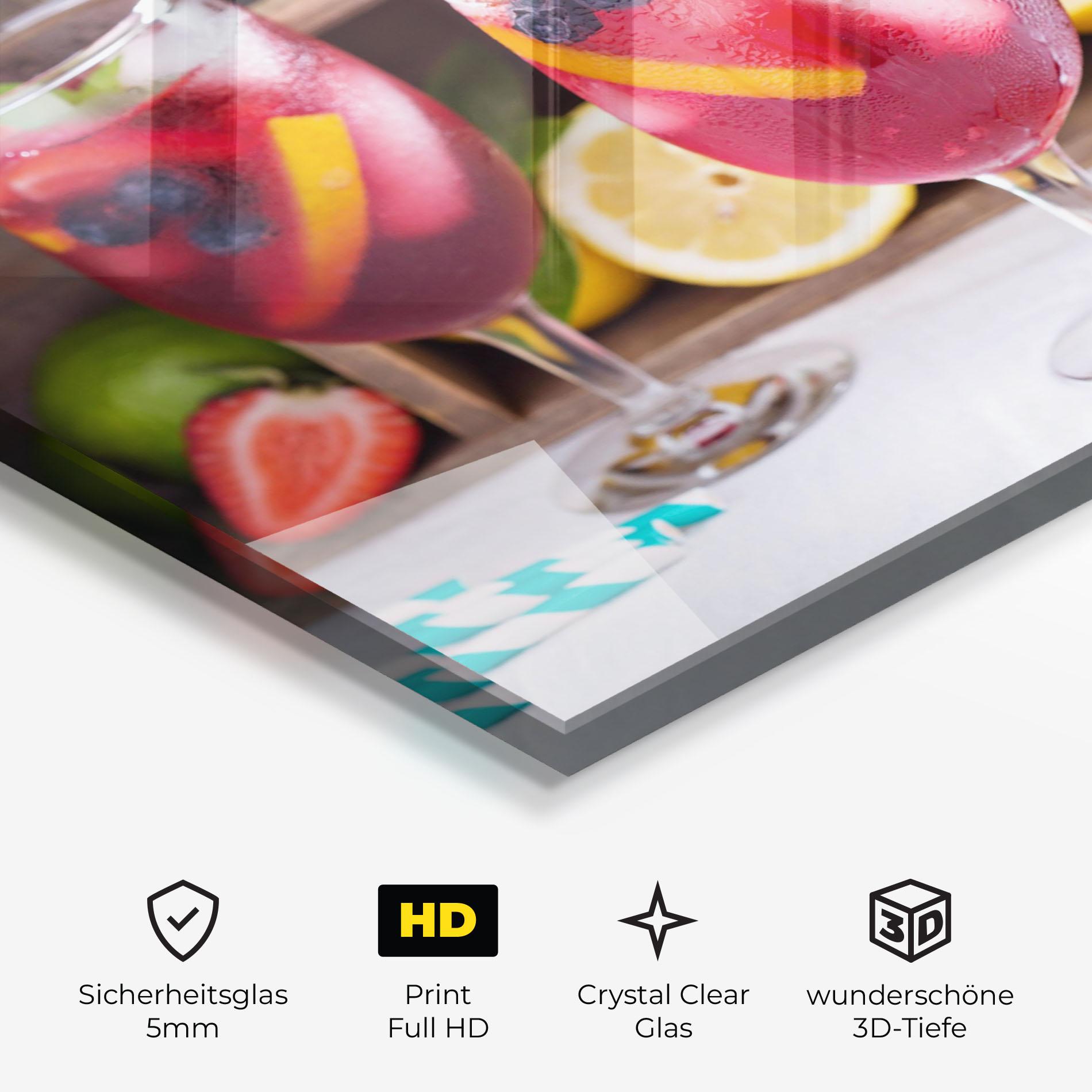 Glasbild Colorful Summer Drink mockup 3