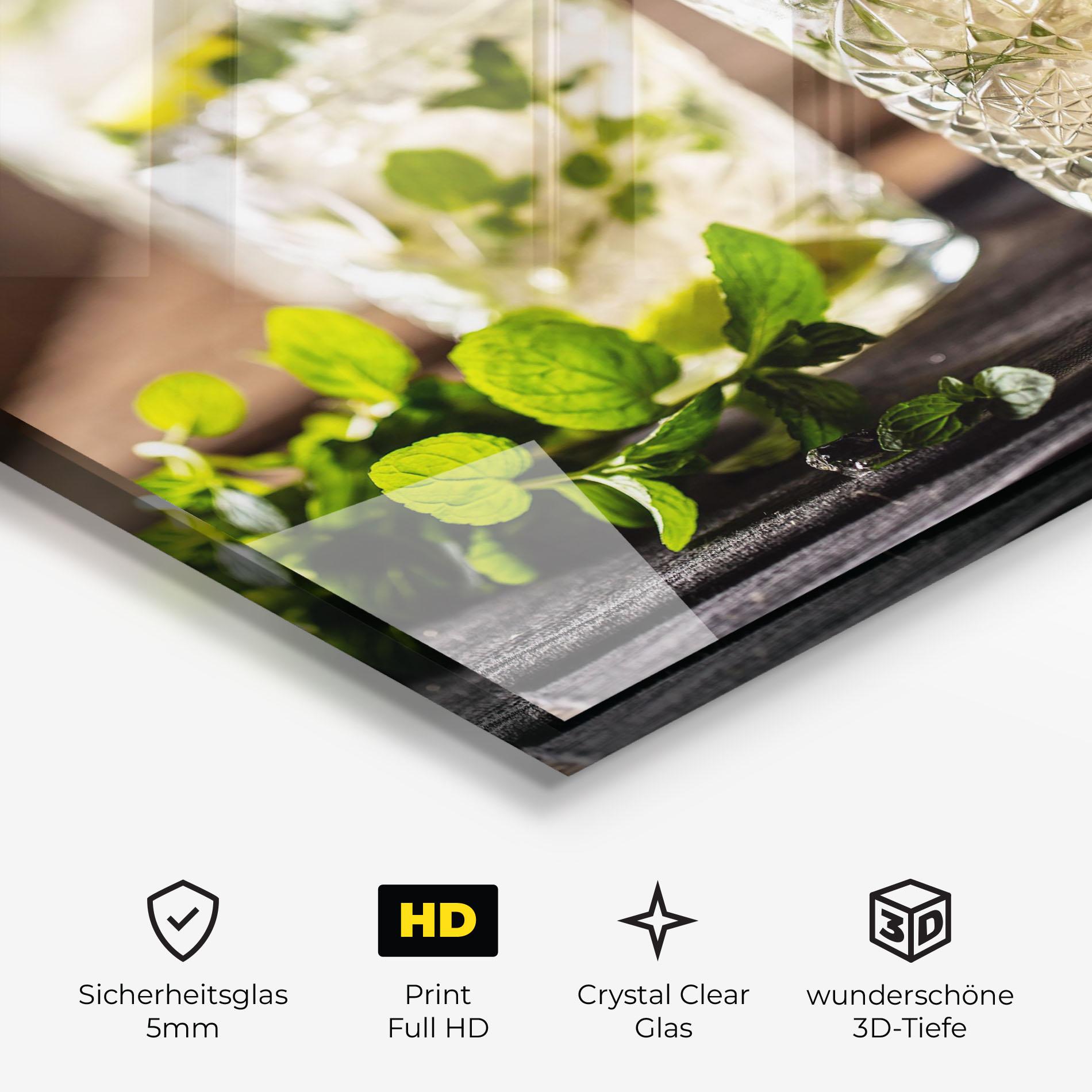 Glasbild Fresh Mint Lime mockup 3