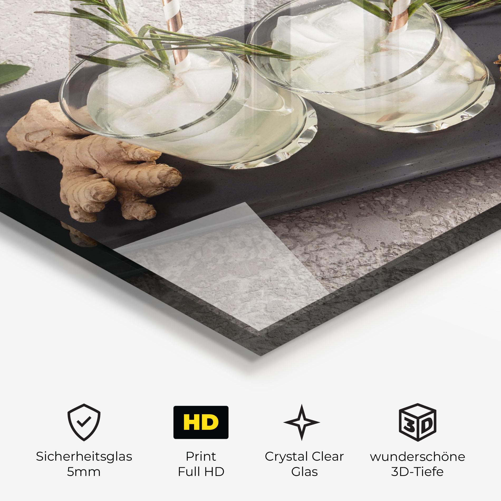 Glasbild Ginger Lemonade Drink mockup 3