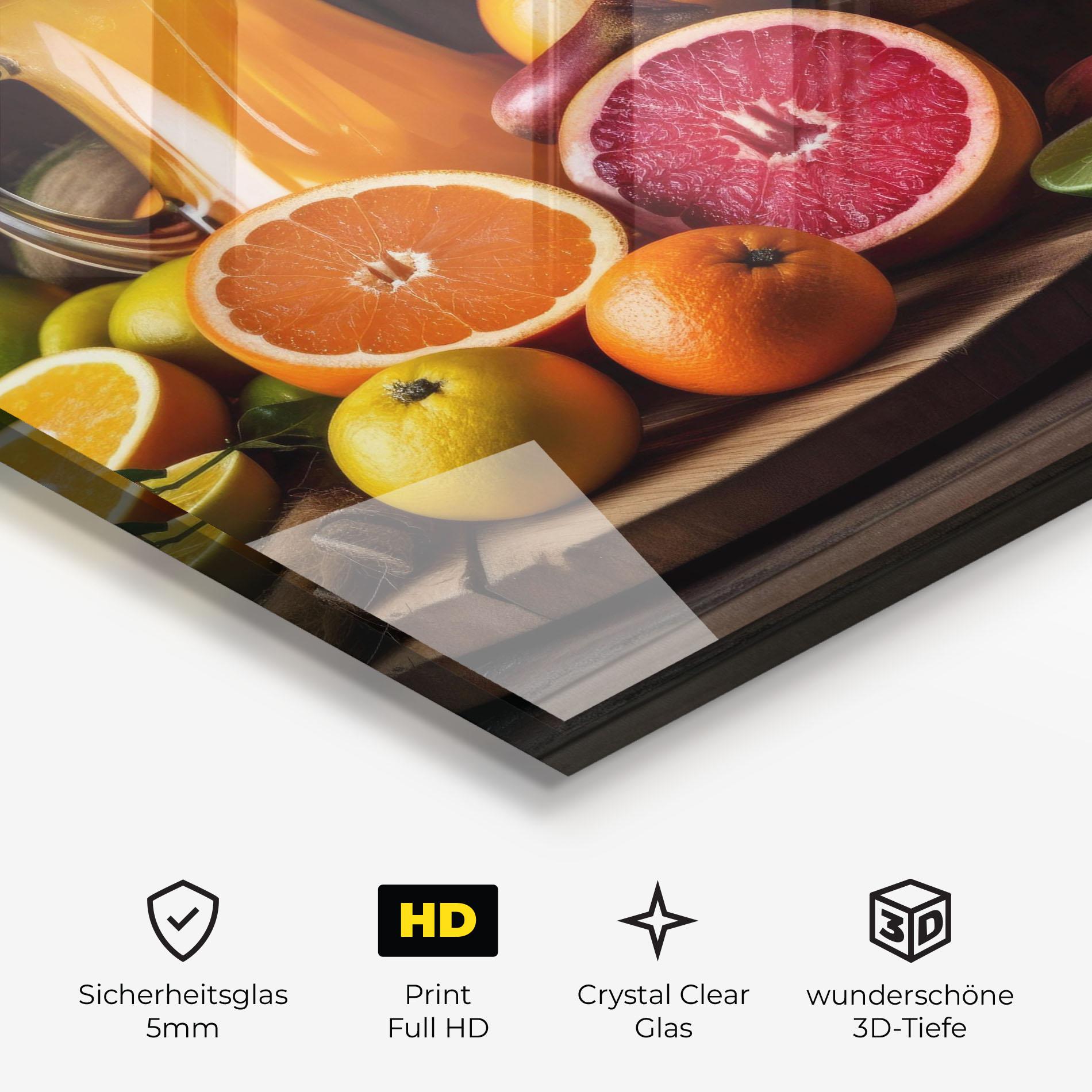 Glasbild Glass Of Orange Juice mockup 3