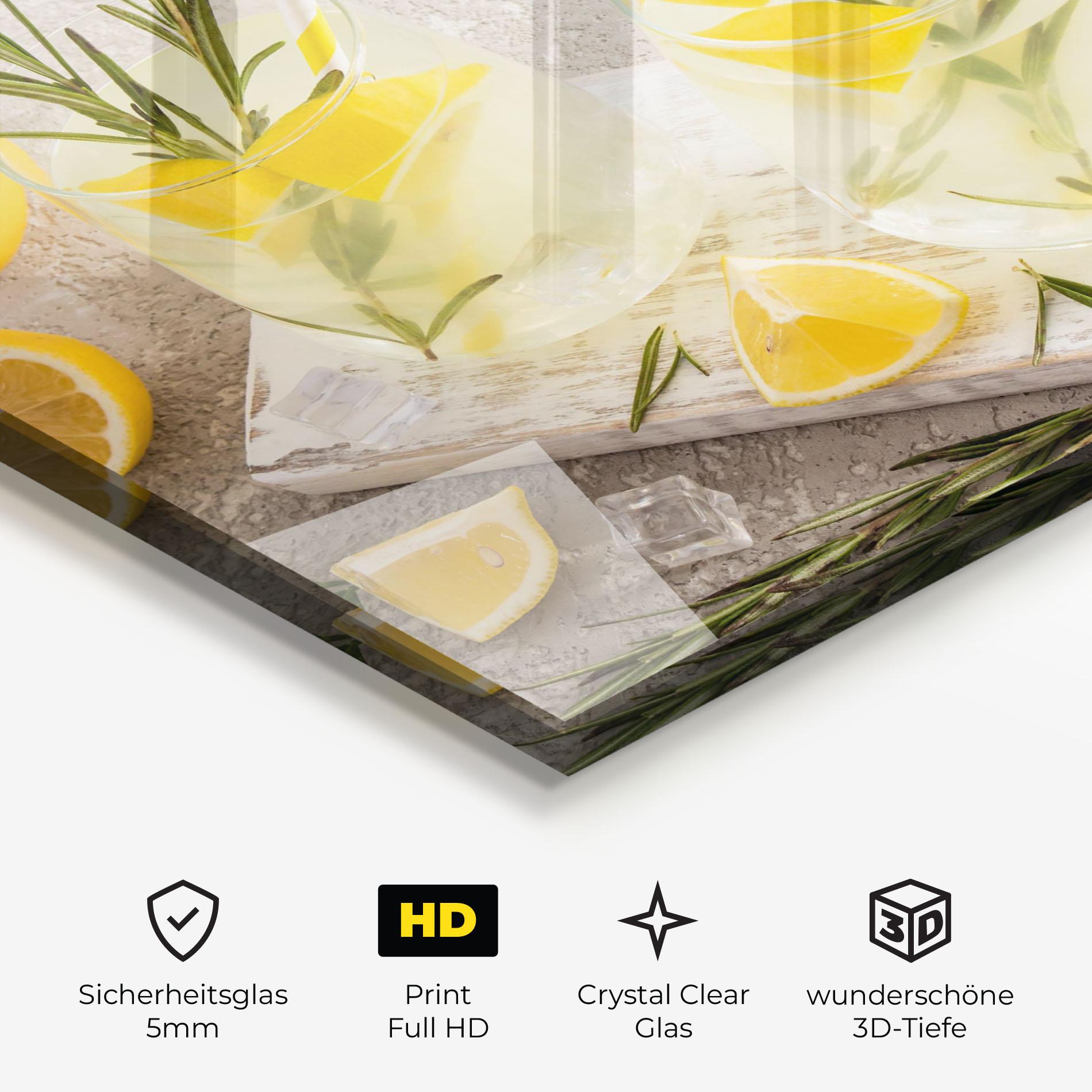 Glasbild Homemade Rosemary Drink mockup 3