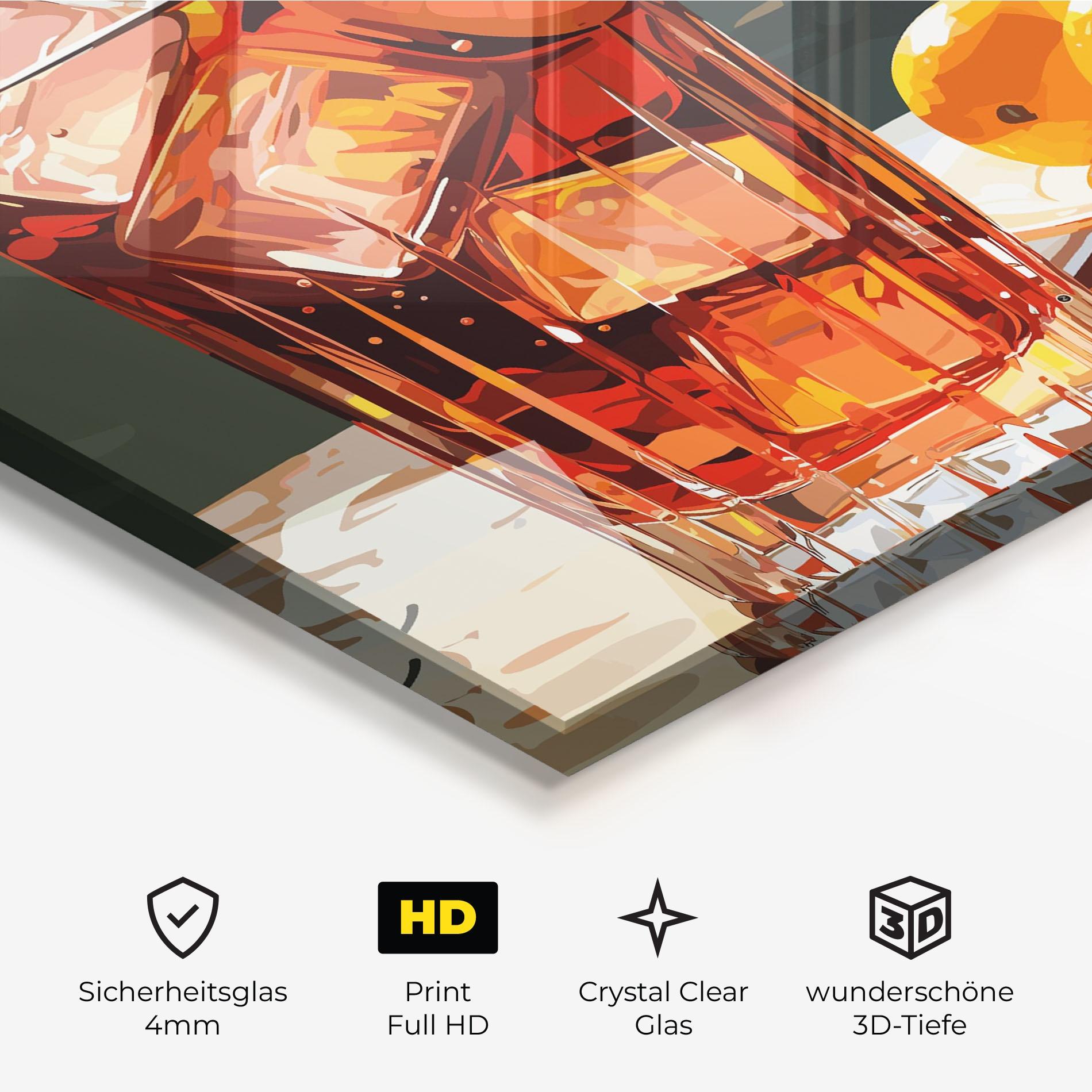 Glasbild Cocktail Art mockup 3