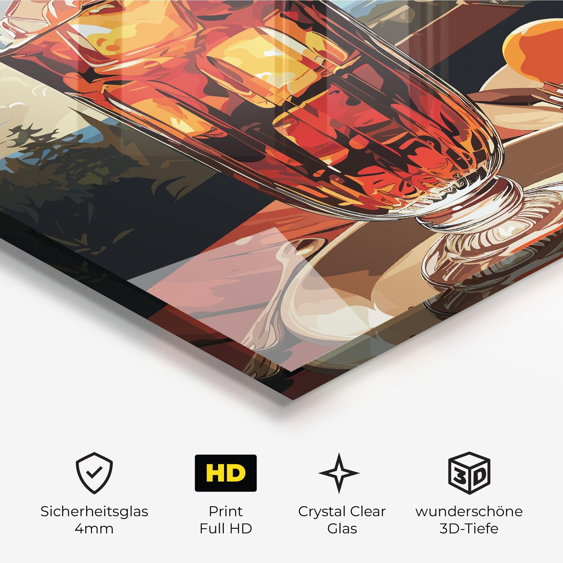 Glasbild Cocktail Orange mockup 3