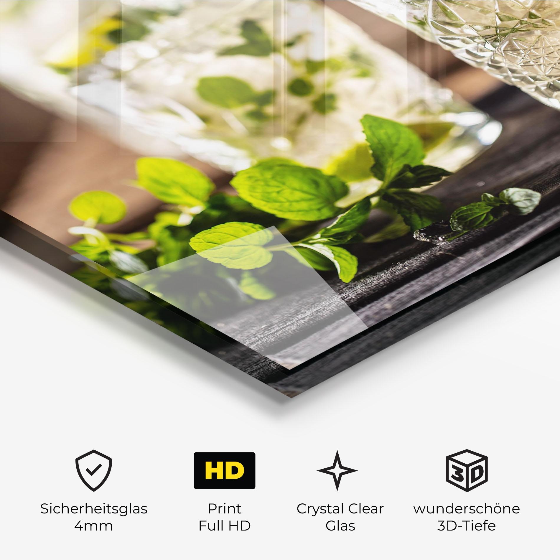 Glasbild Fresh Mint Lime mockup 3