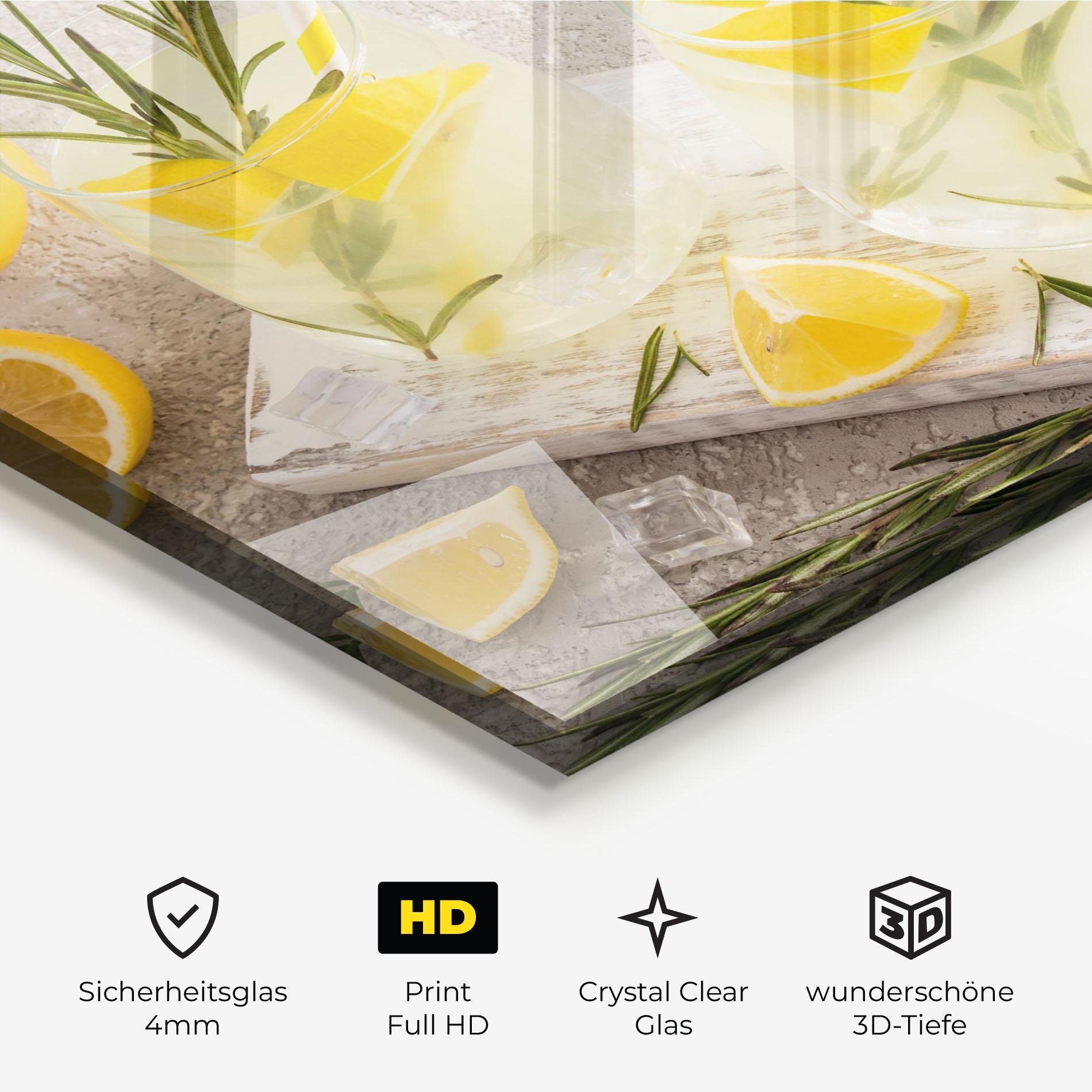 Glasbild Homemade Rosemary Drink mockup 3