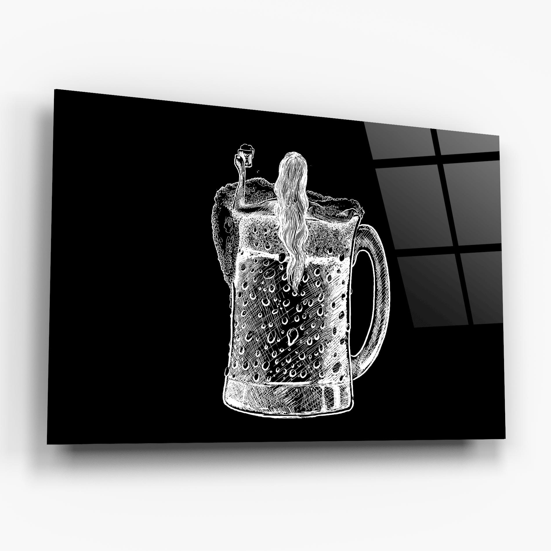 Glasbild Beer Woman mockup 6