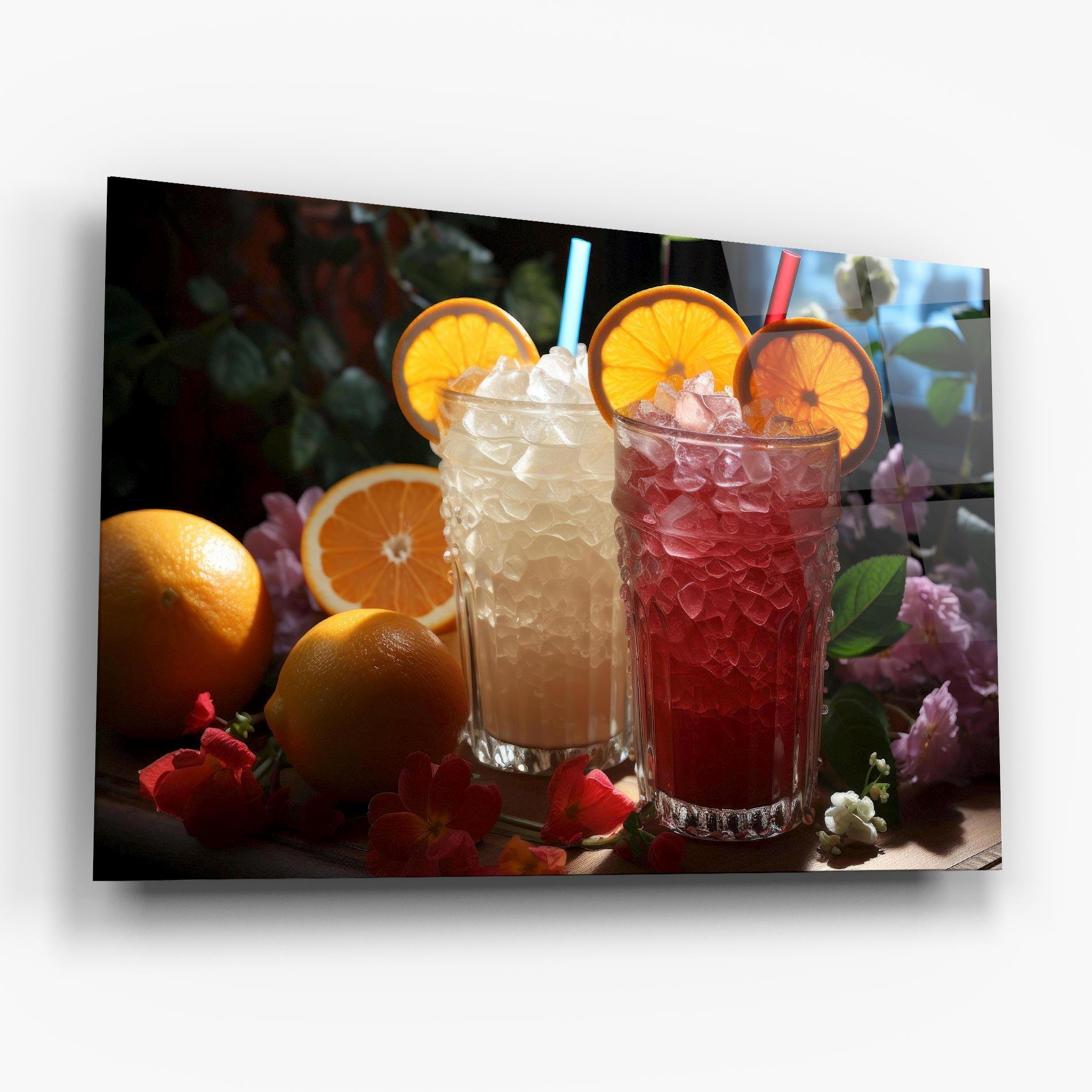 Glasbild Citrus Smoothie Drink mockup 6