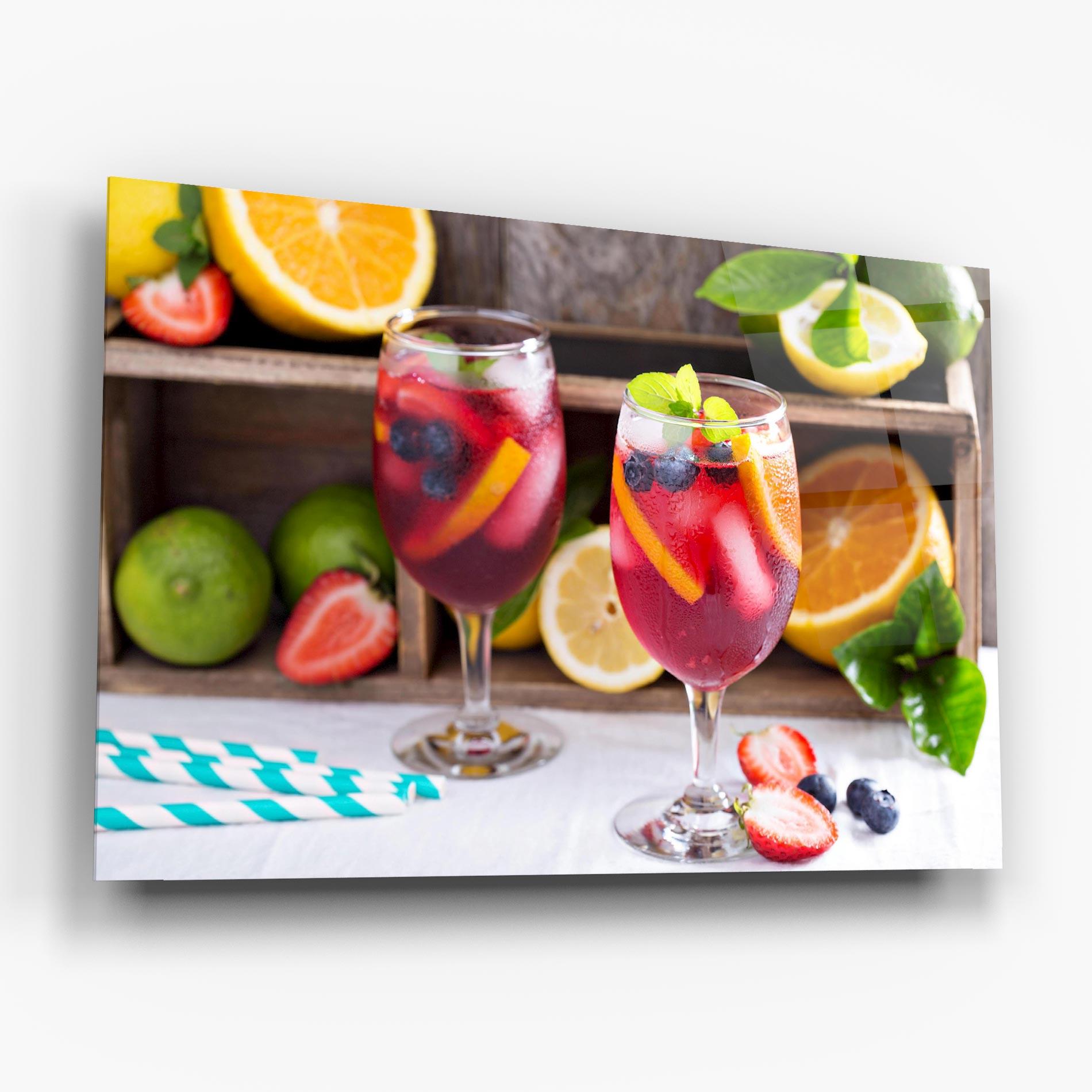 Glasbild Colorful Summer Drink mockup 6