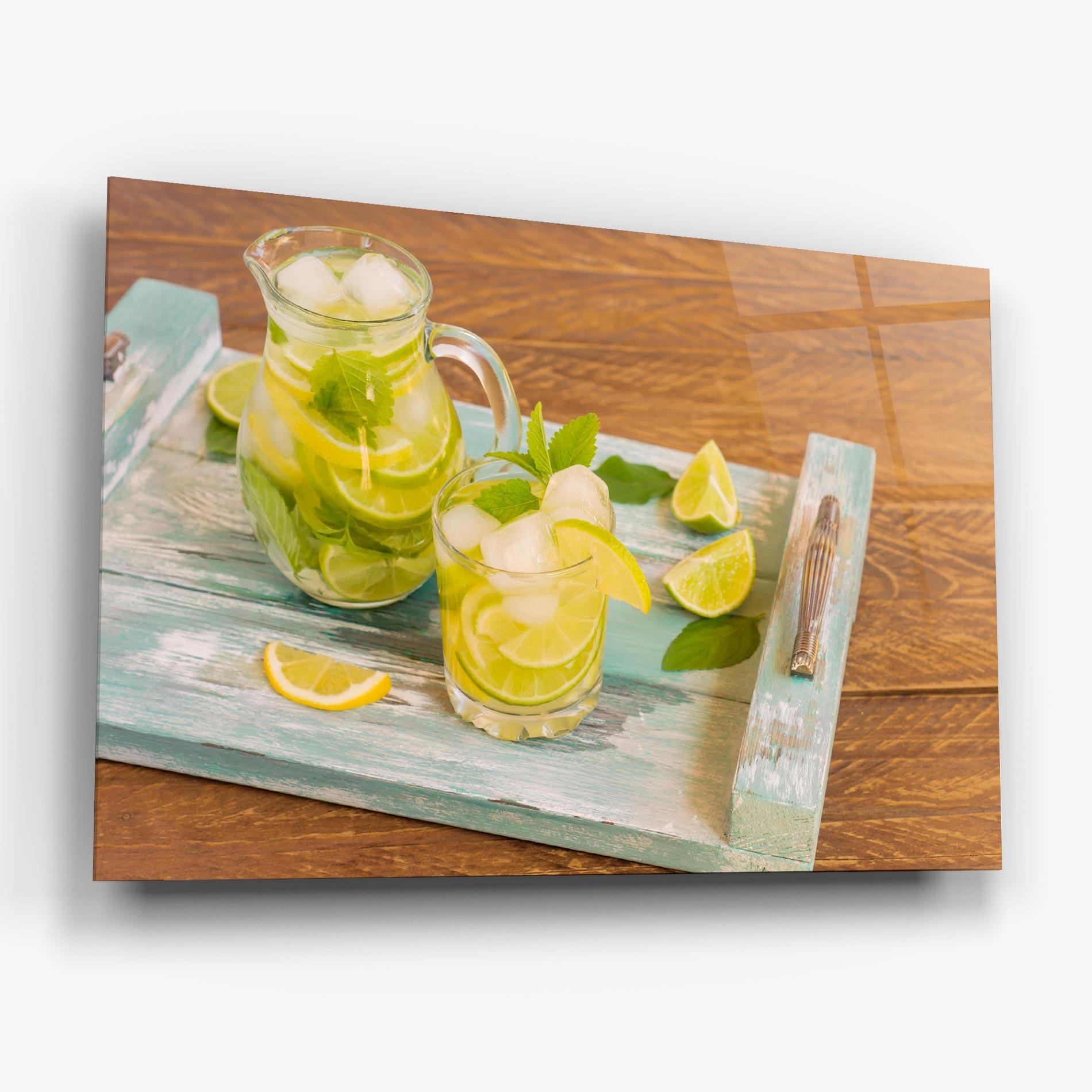 Glasbild Fresh Cold Lemonade mockup 6