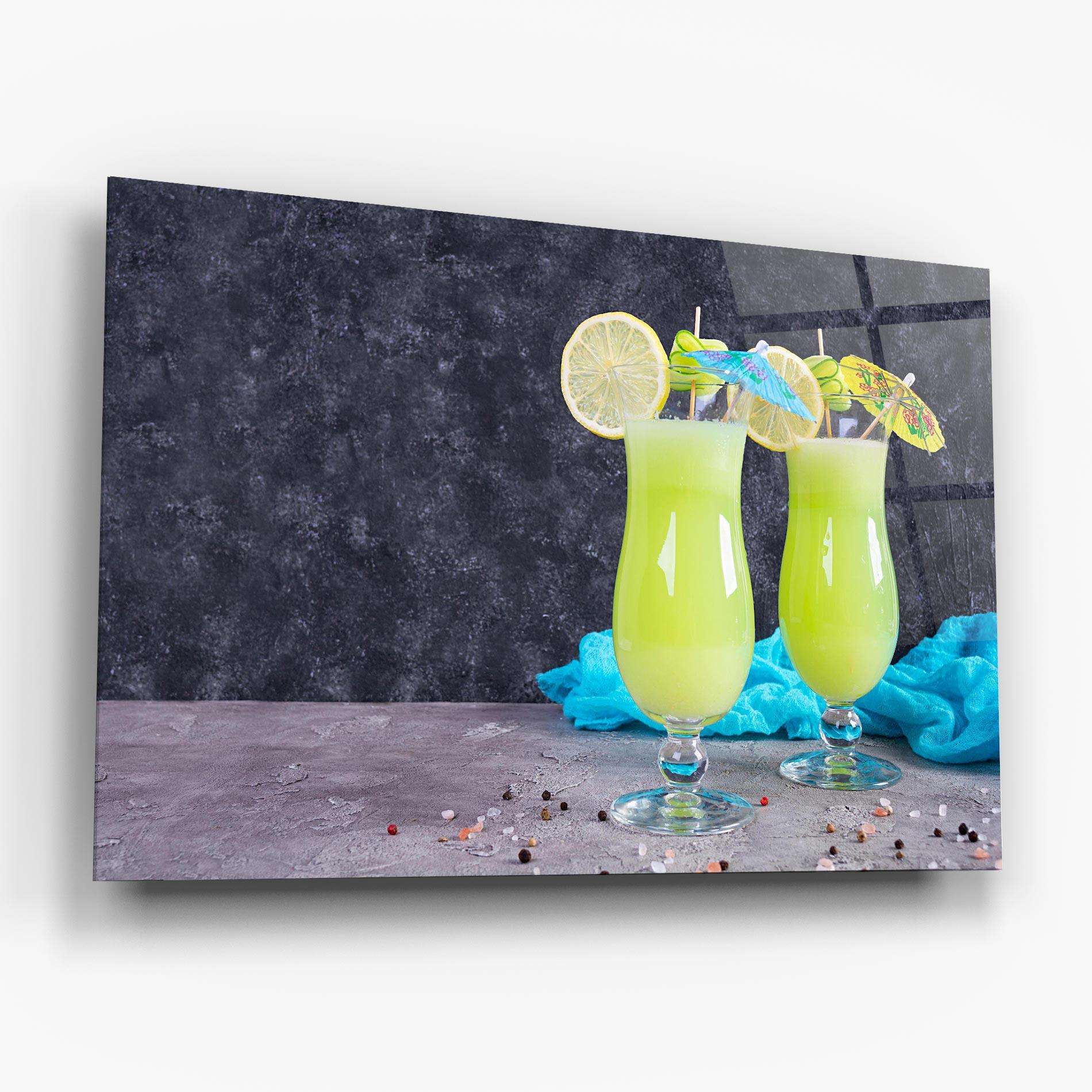 Glasbild Fresh Cucumber Juice mockup 6