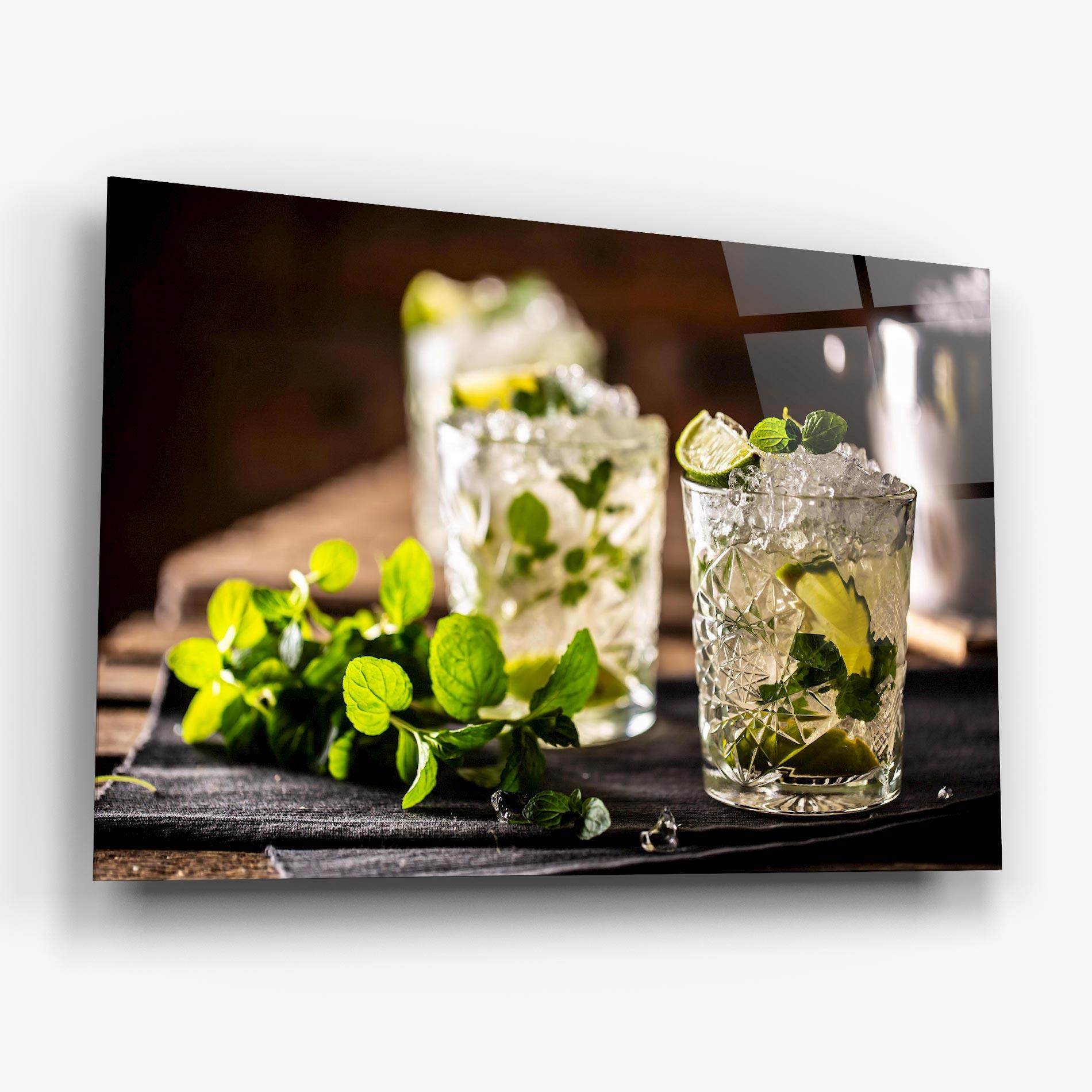 Glasbild Fresh Mint Lime mockup 6