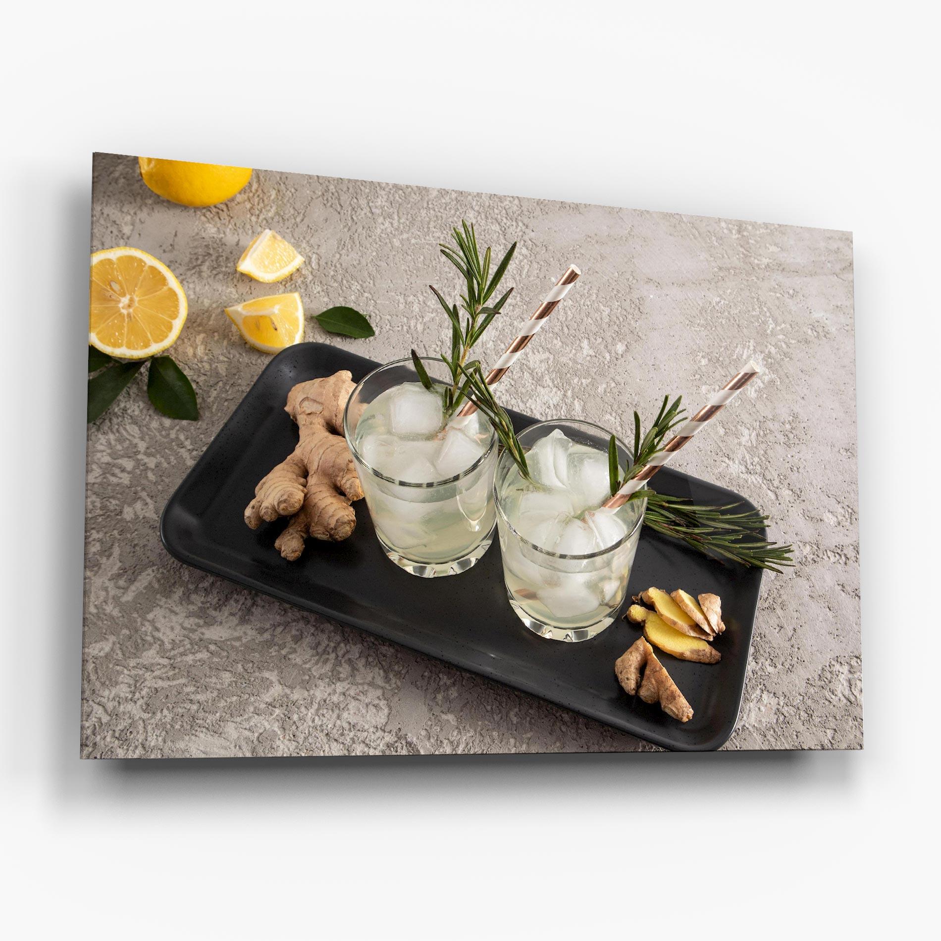 Glasbild Ginger Lemonade Drink mockup 6
