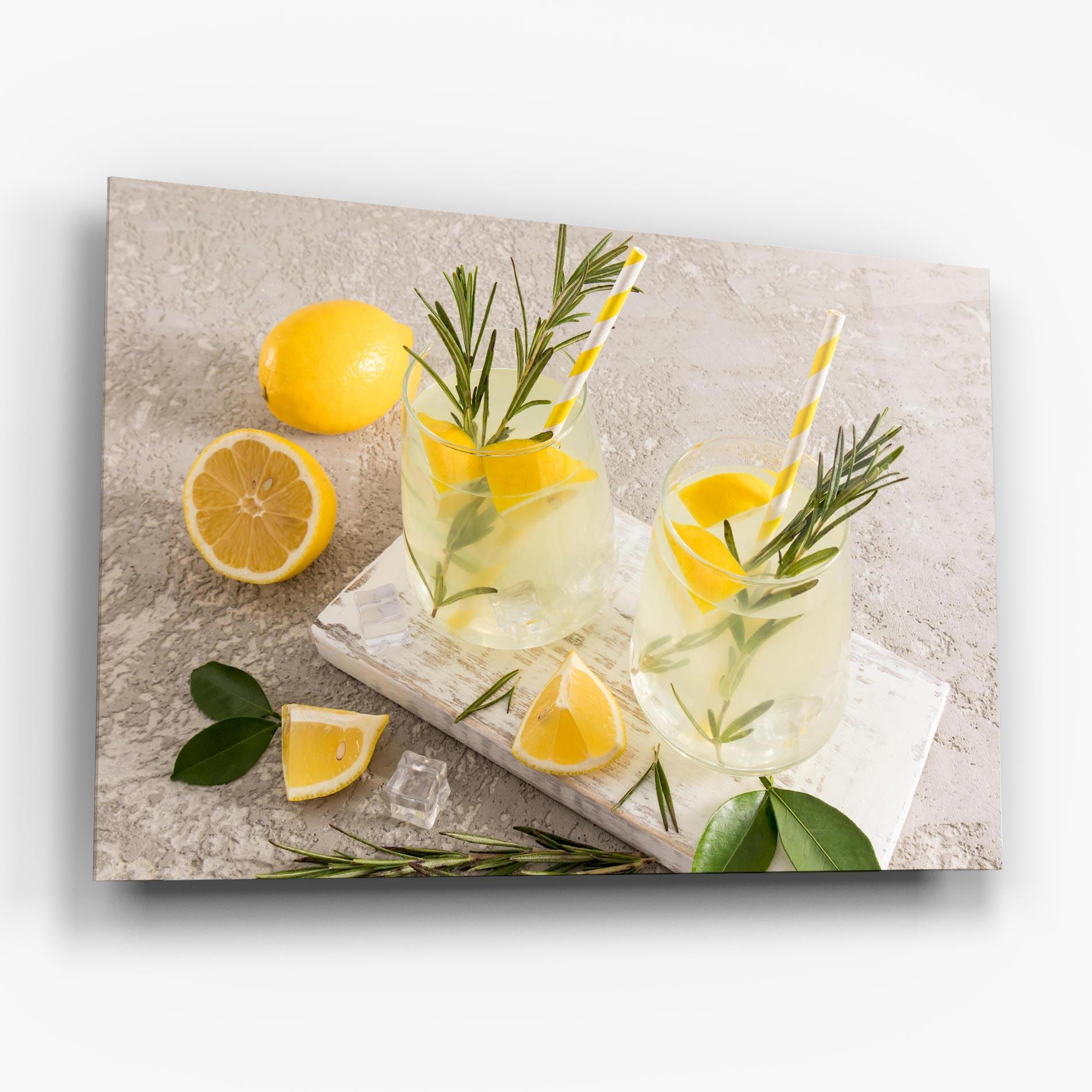 Glasbild Homemade Rosemary Drink mockup 6