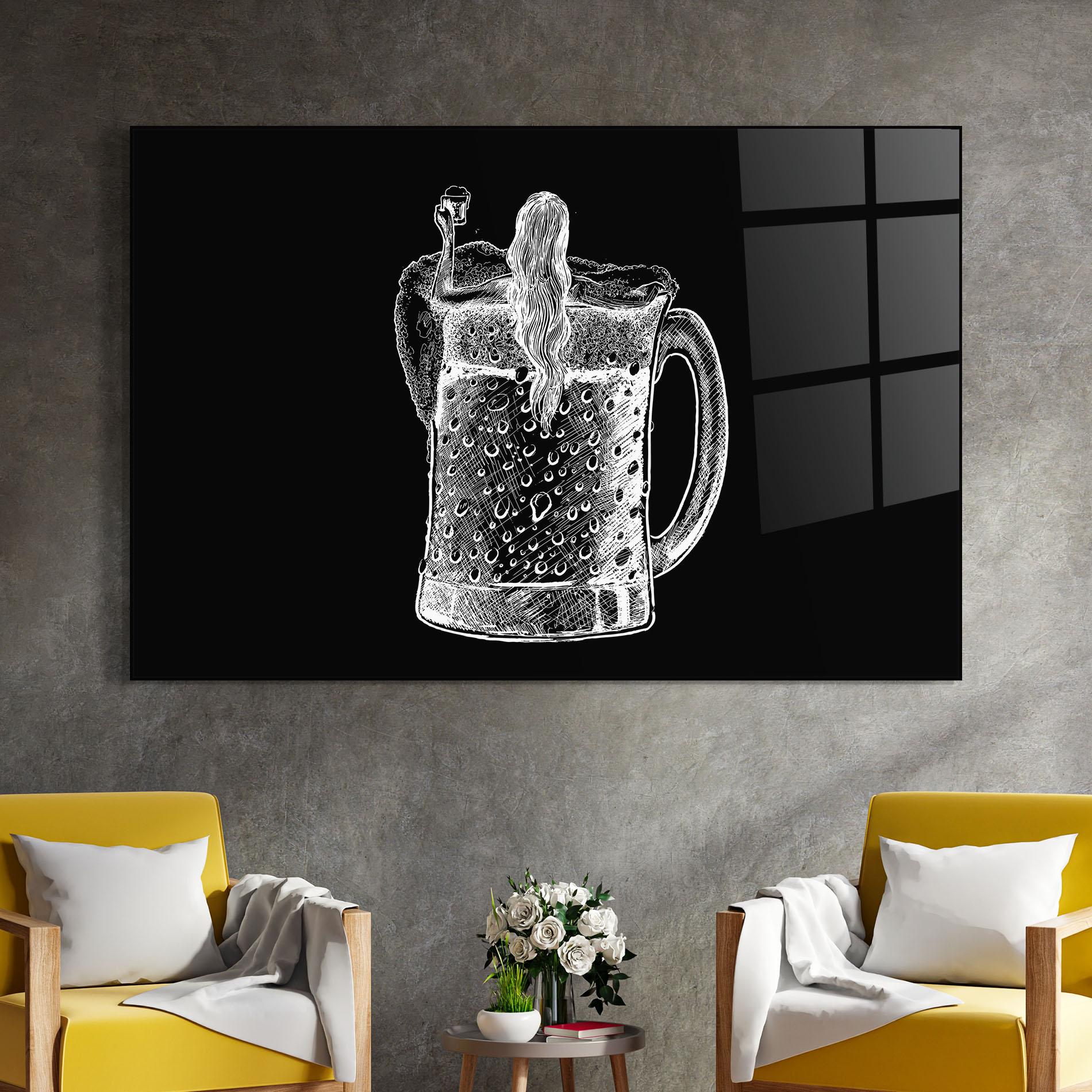 Glasbild Beer Woman mockup 4