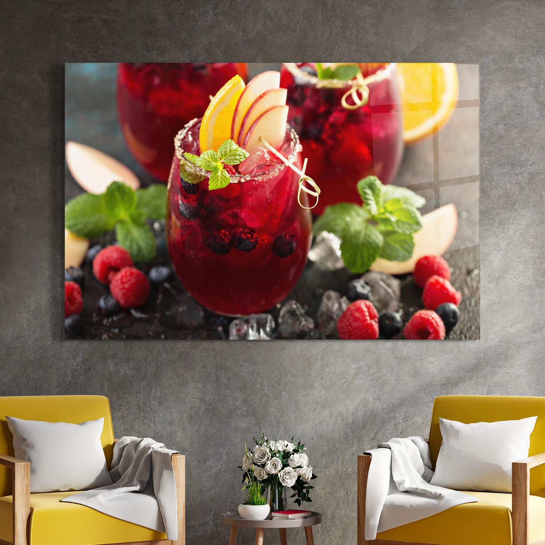Glasbild Berry Drink mockup 4