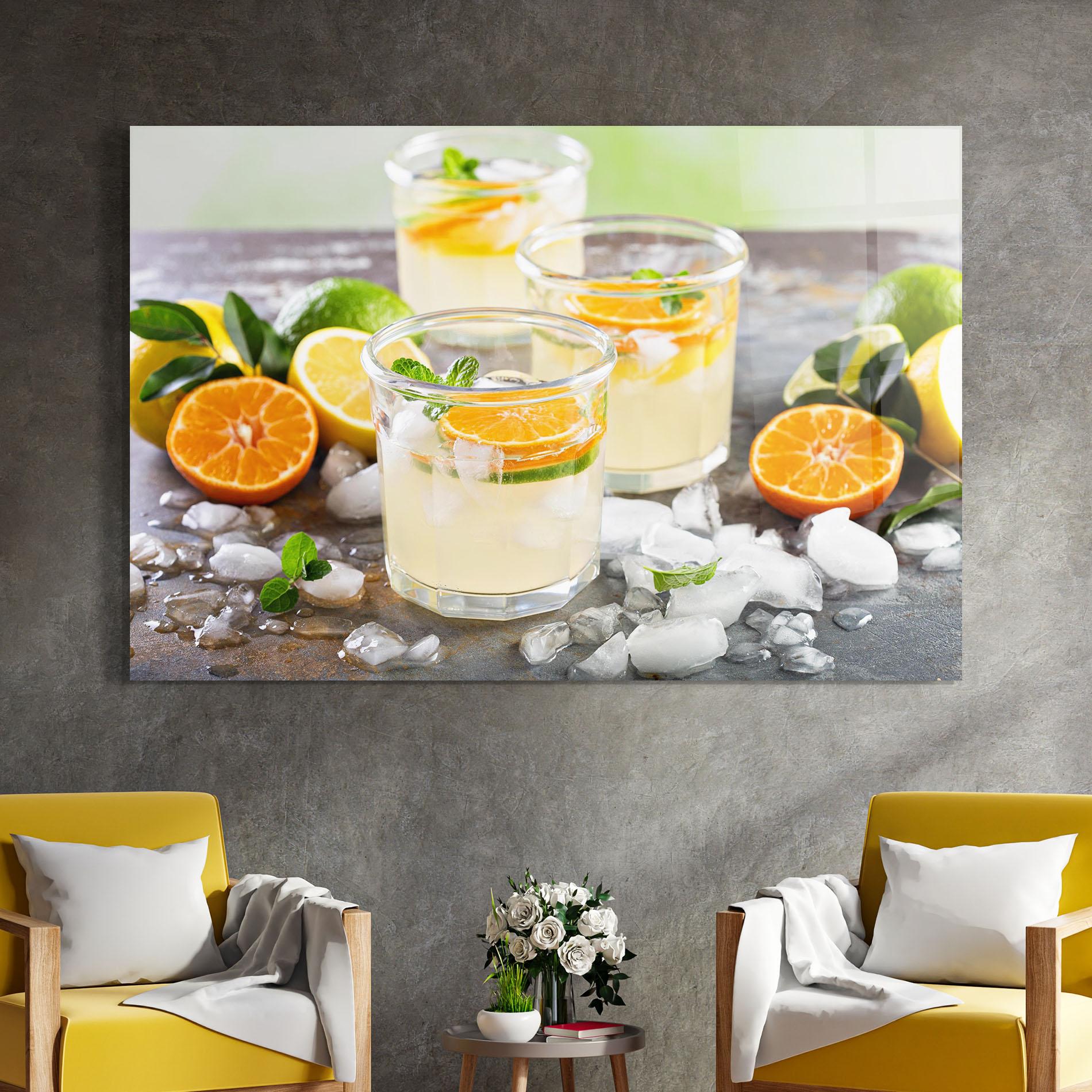 Glasbild Citrus Fruit Lemonade mockup 4