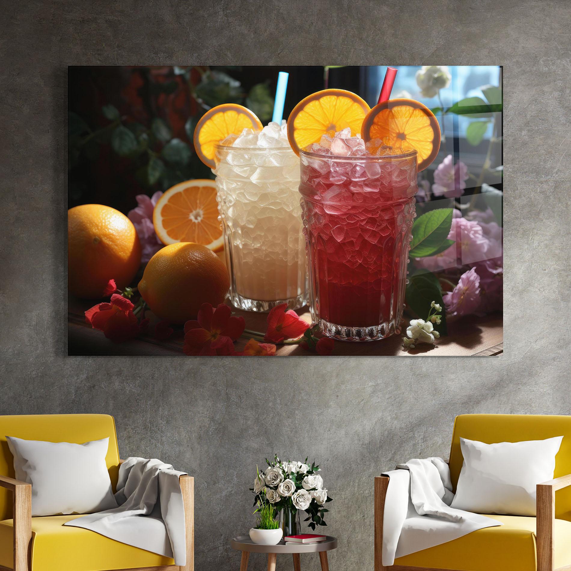 Glasbild Citrus Smoothie Drink mockup 4