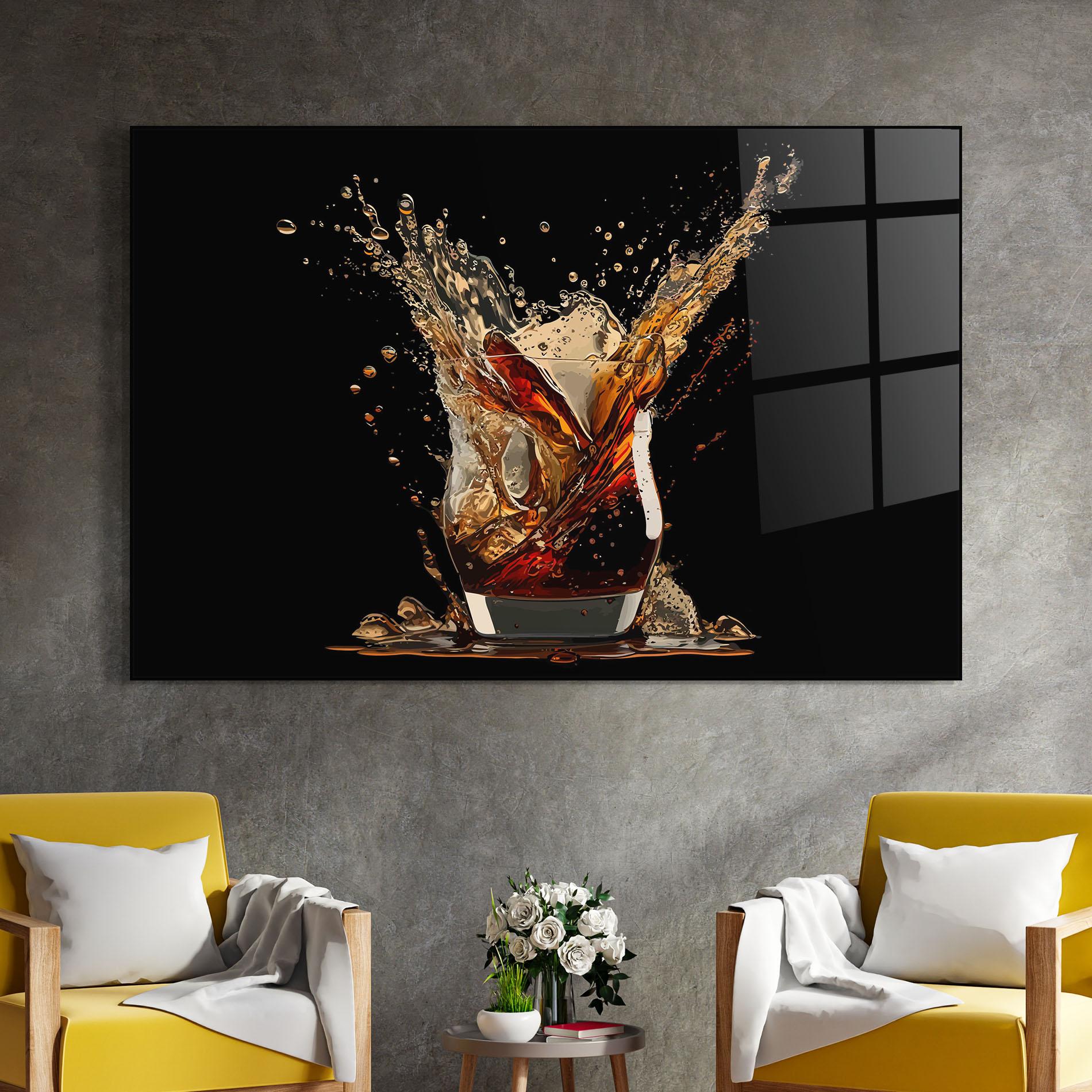 Glasbild Cola Splash mockup 4