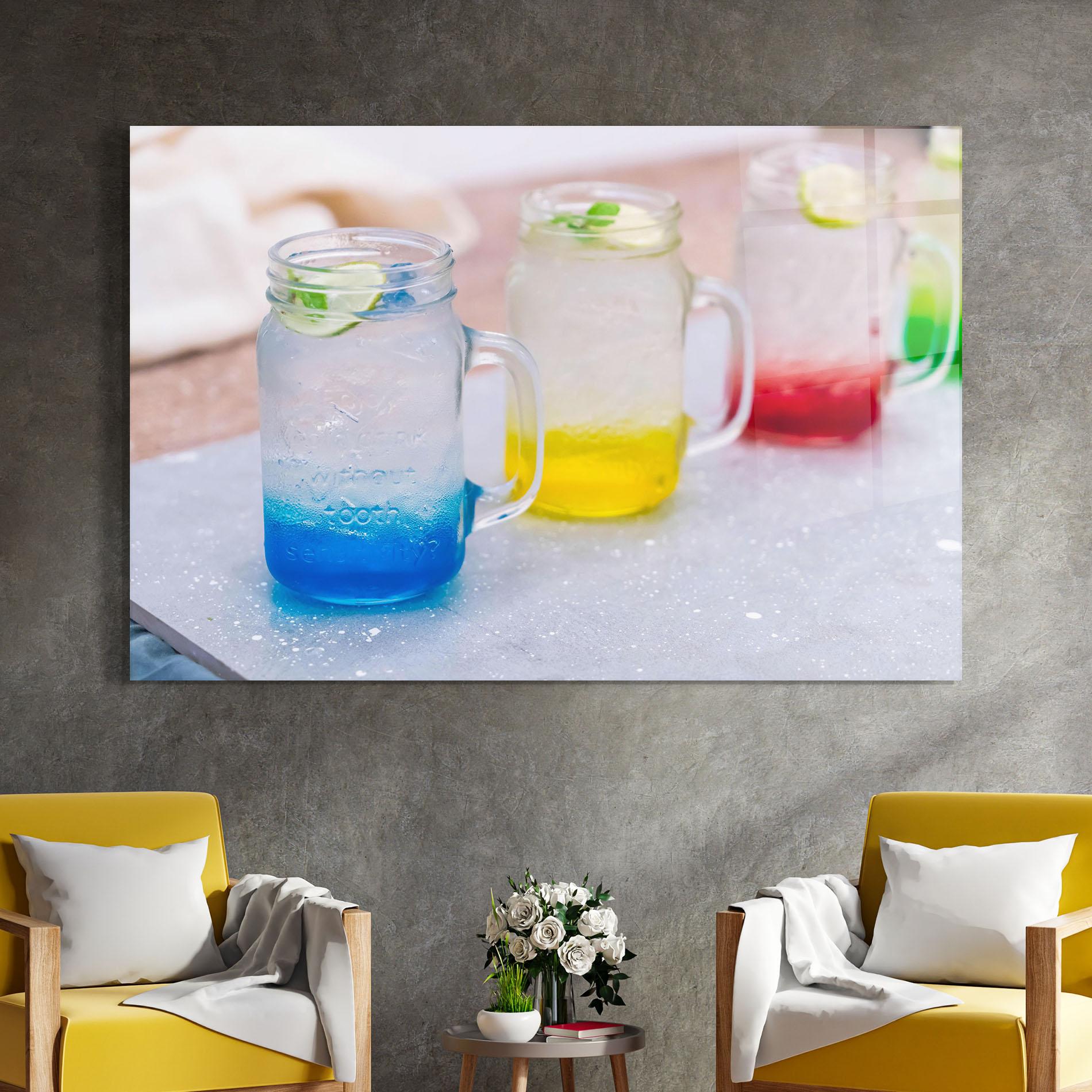 Glasbild Colorful Italian Soda mockup 4