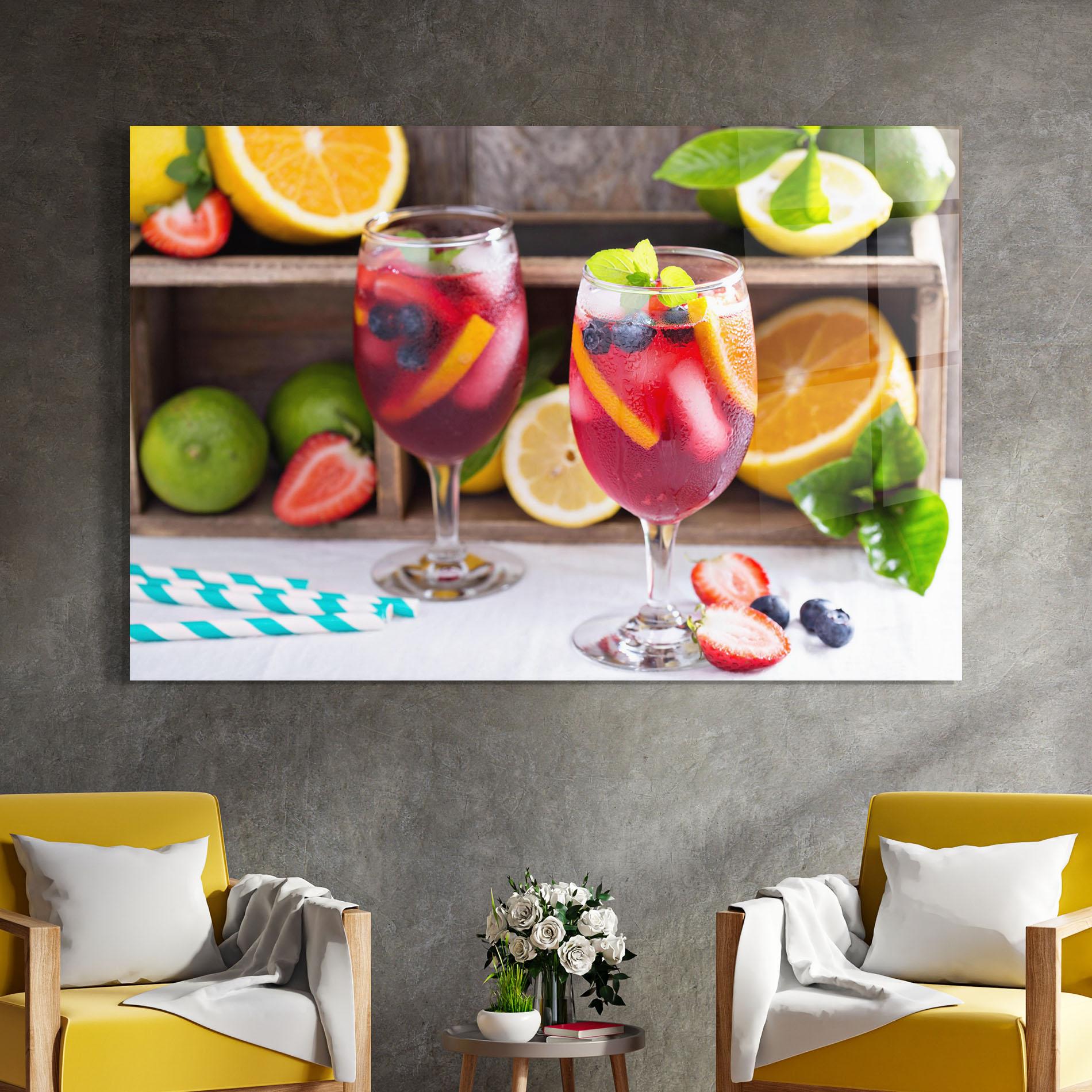 Glasbild Colorful Summer Drink mockup 4