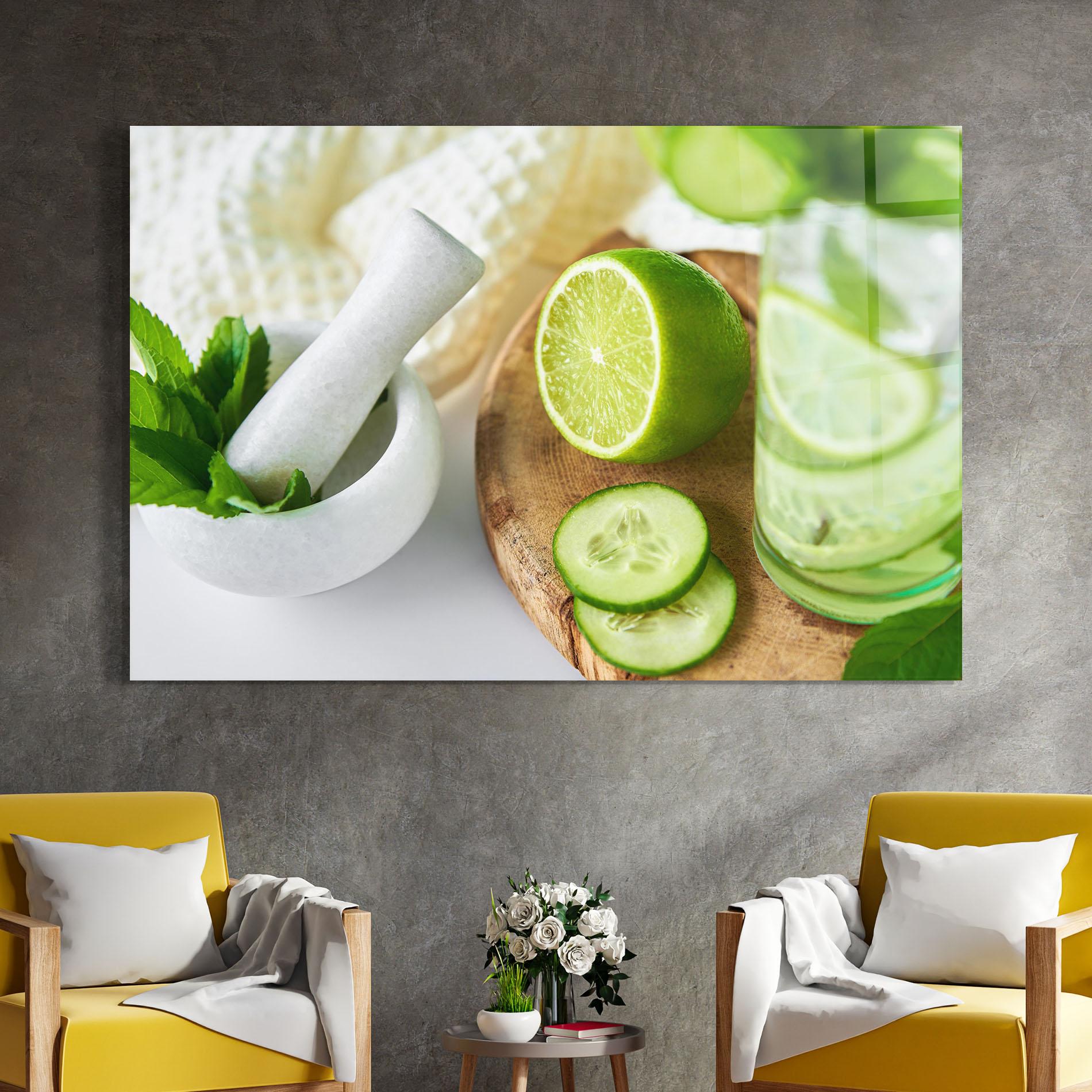 Glasbild Detox Drink Lemonade mockup 4