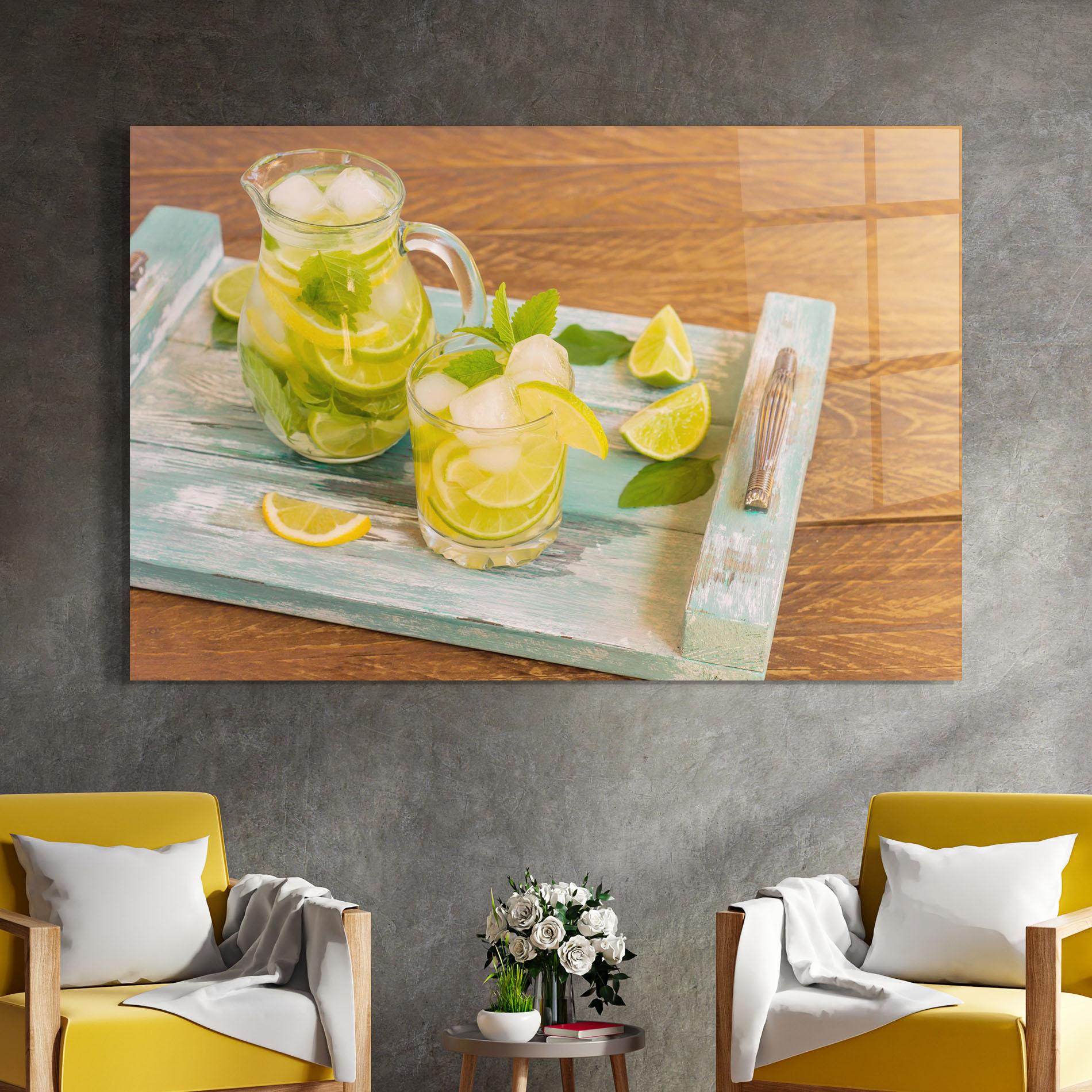 Glasbild Fresh Cold Lemonade mockup 4