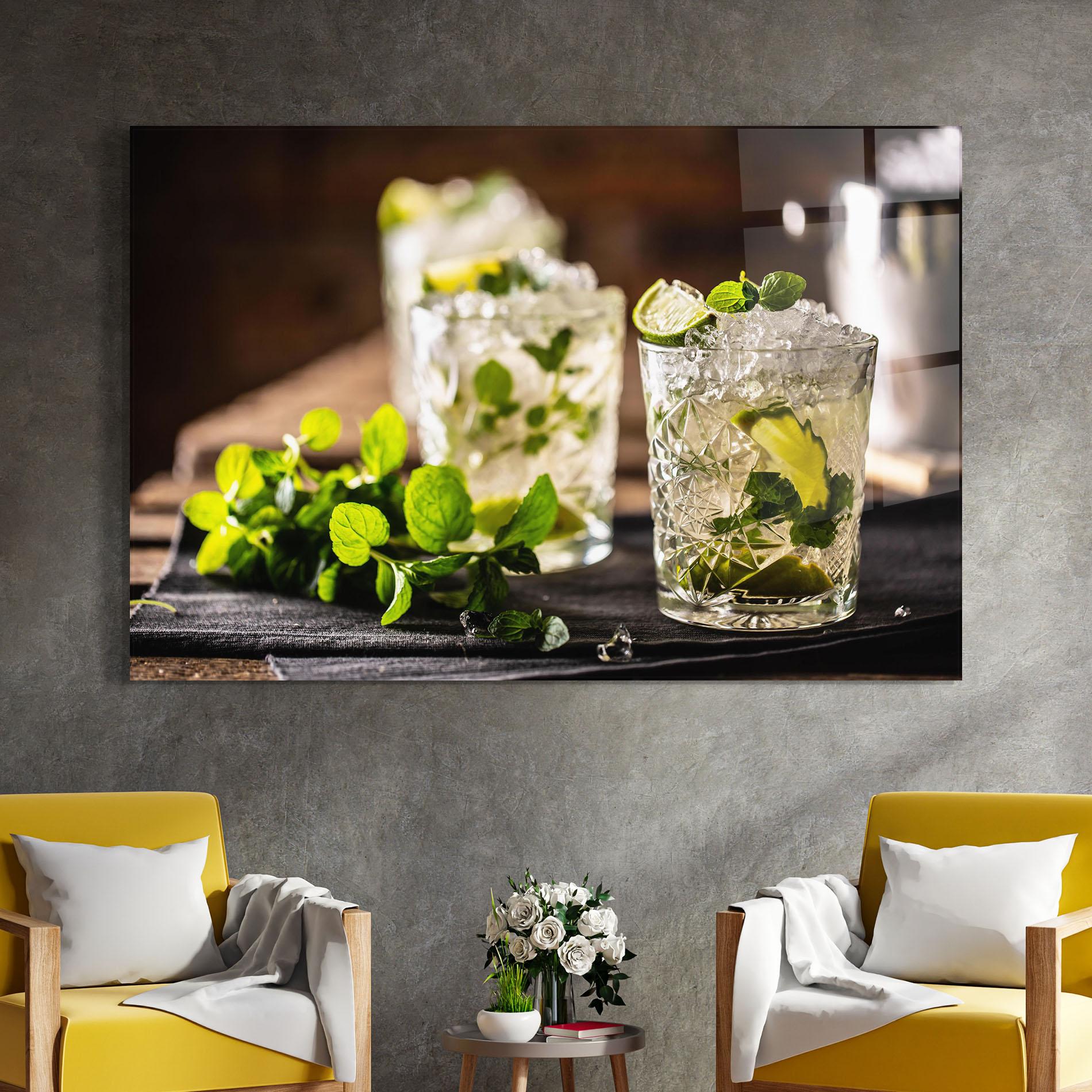 Glasbild Fresh Mint Lime mockup 4