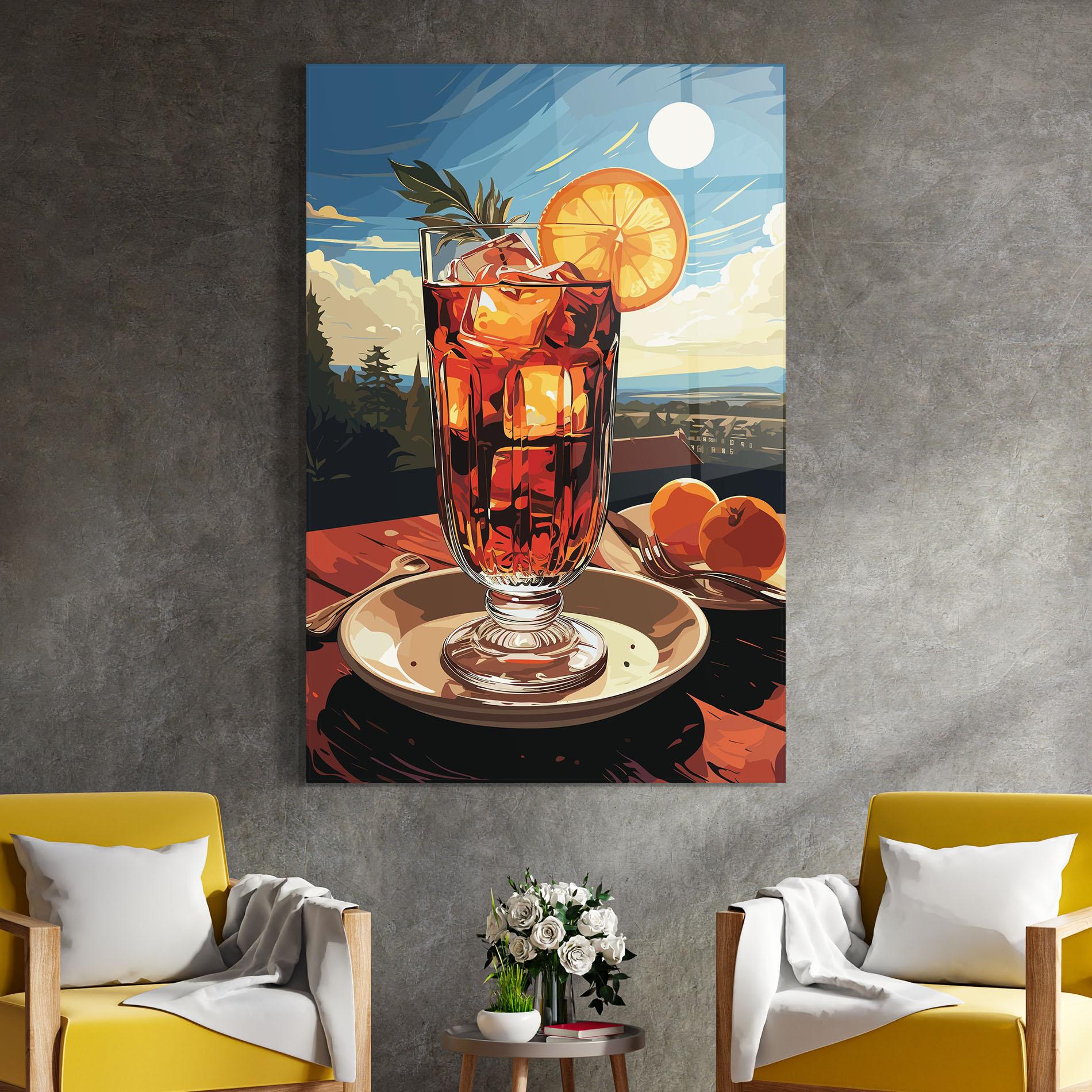 Glasbild Cocktail Orange mockup 4