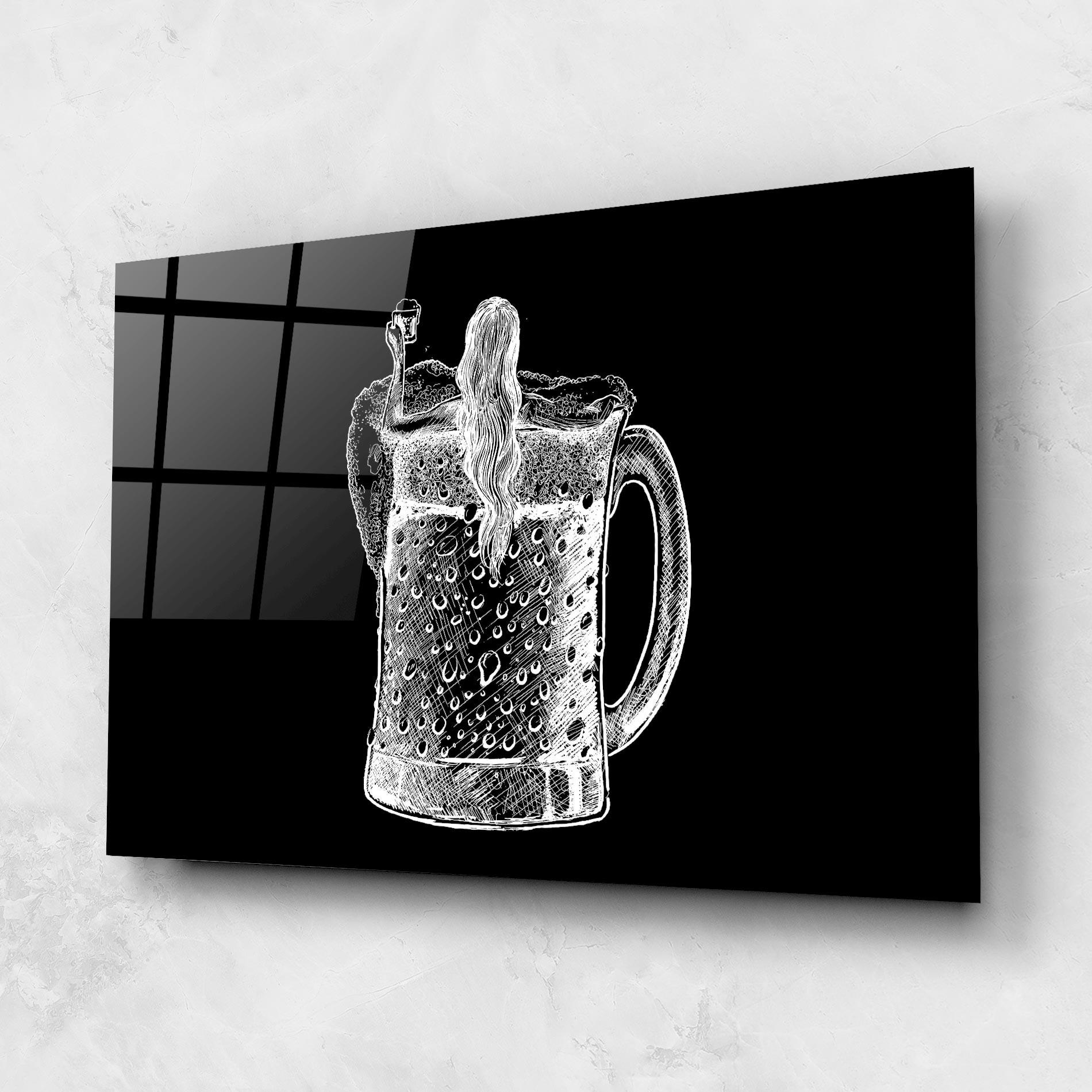 Glasbild Beer Woman mockup 1