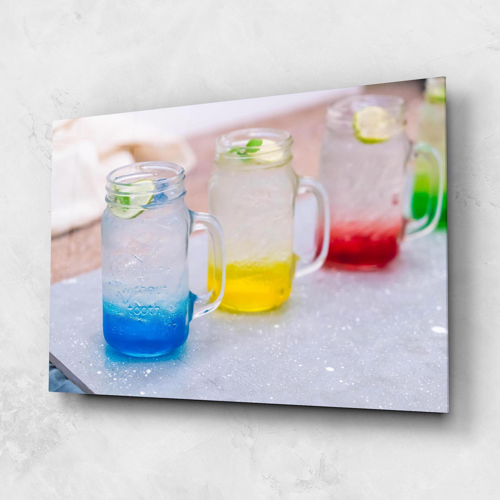 Glasbild Colorful Italian Soda mockup 1